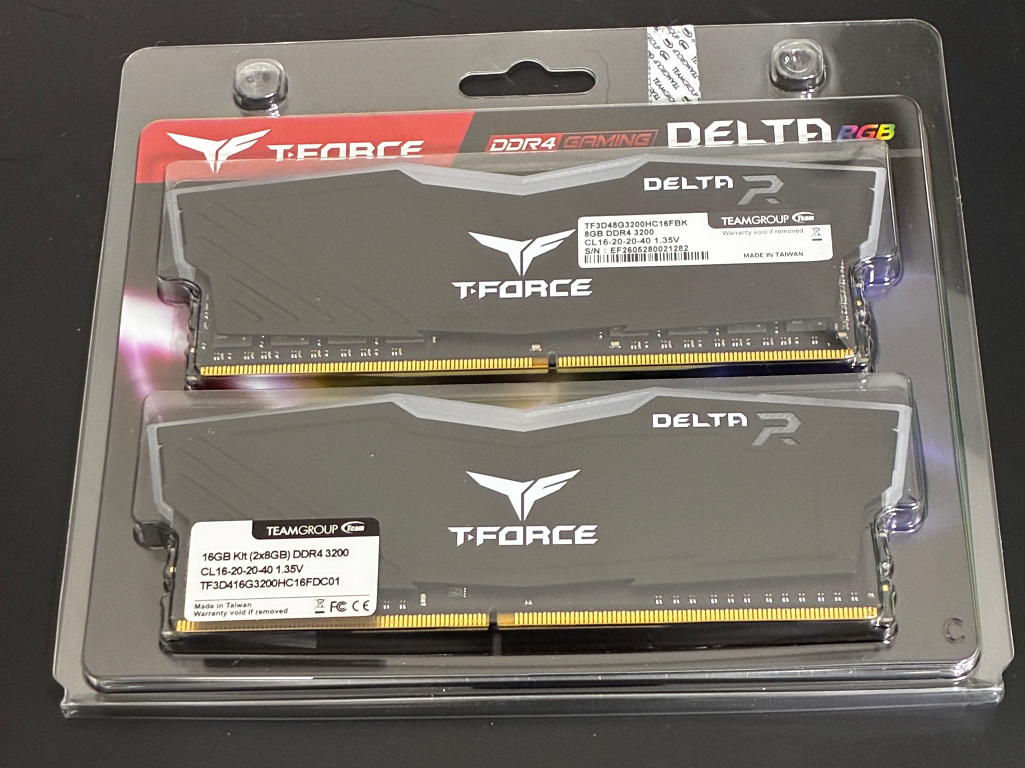 TEAMGROUP T-Force Delta RGB 16GB DDR4-3200 (2x8GB)
