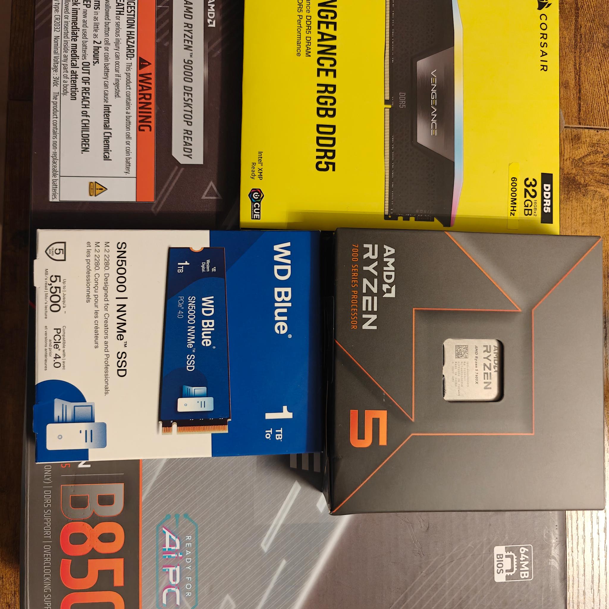 High-End AM5 PC Bundle - Ryzen 7600X, B850 WiFi, 32GB RGB RAM, 1TB Gen 4 SSD
