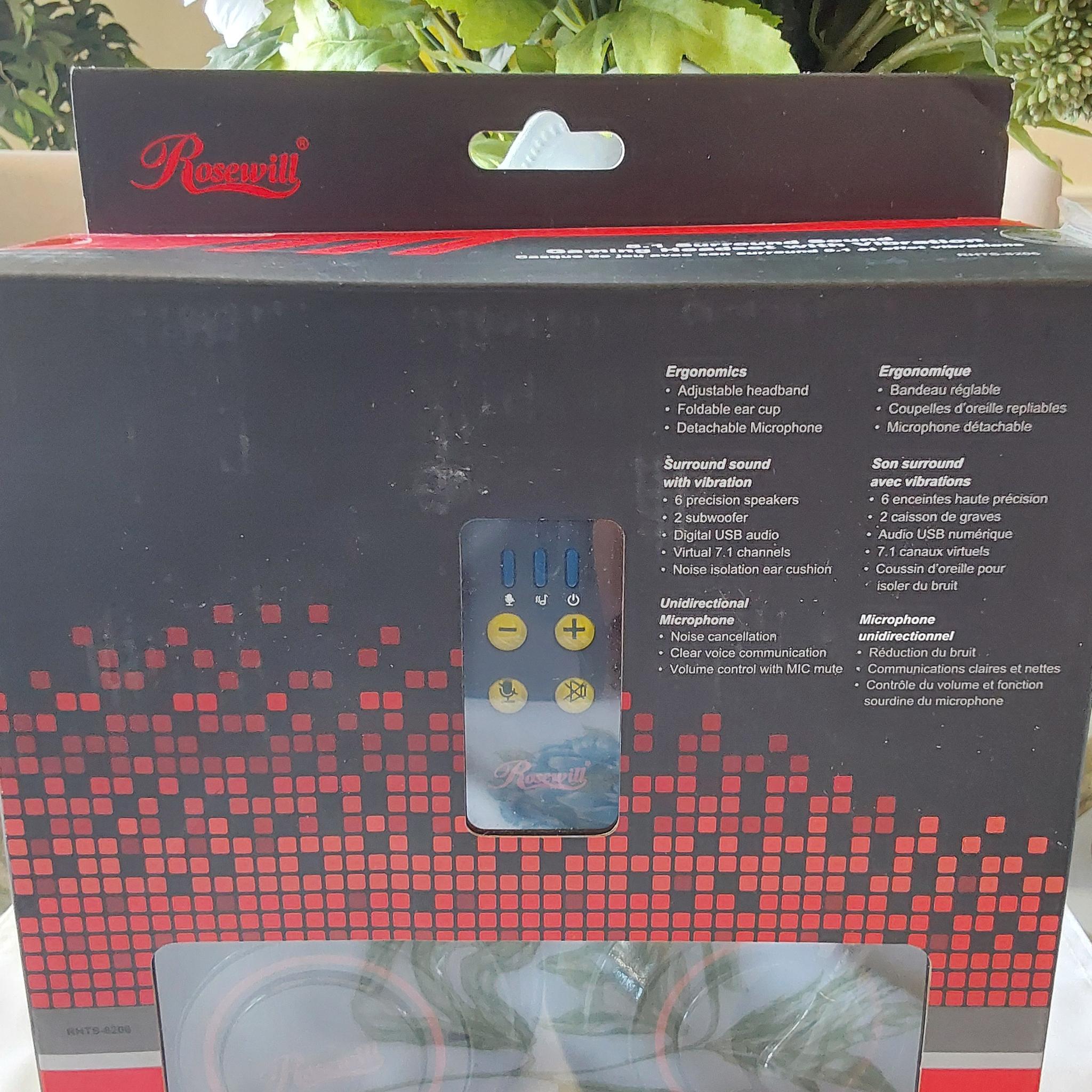 NEW ROSEWILL 5.1 CHANNEL VIBRATION USB GAMING HEADSET