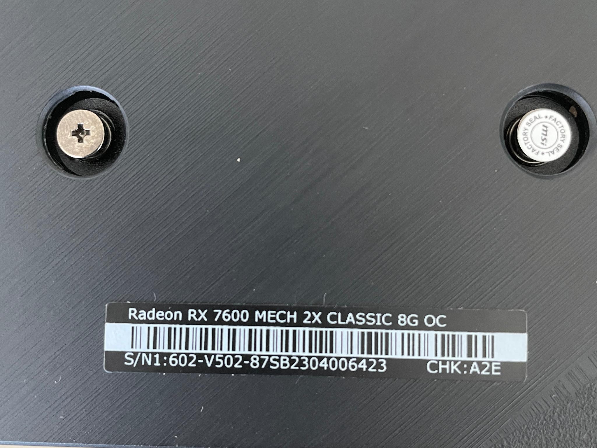 Radeon RX 7600 8 GB VRAM | MSI MECH 2X CLASSIC OC