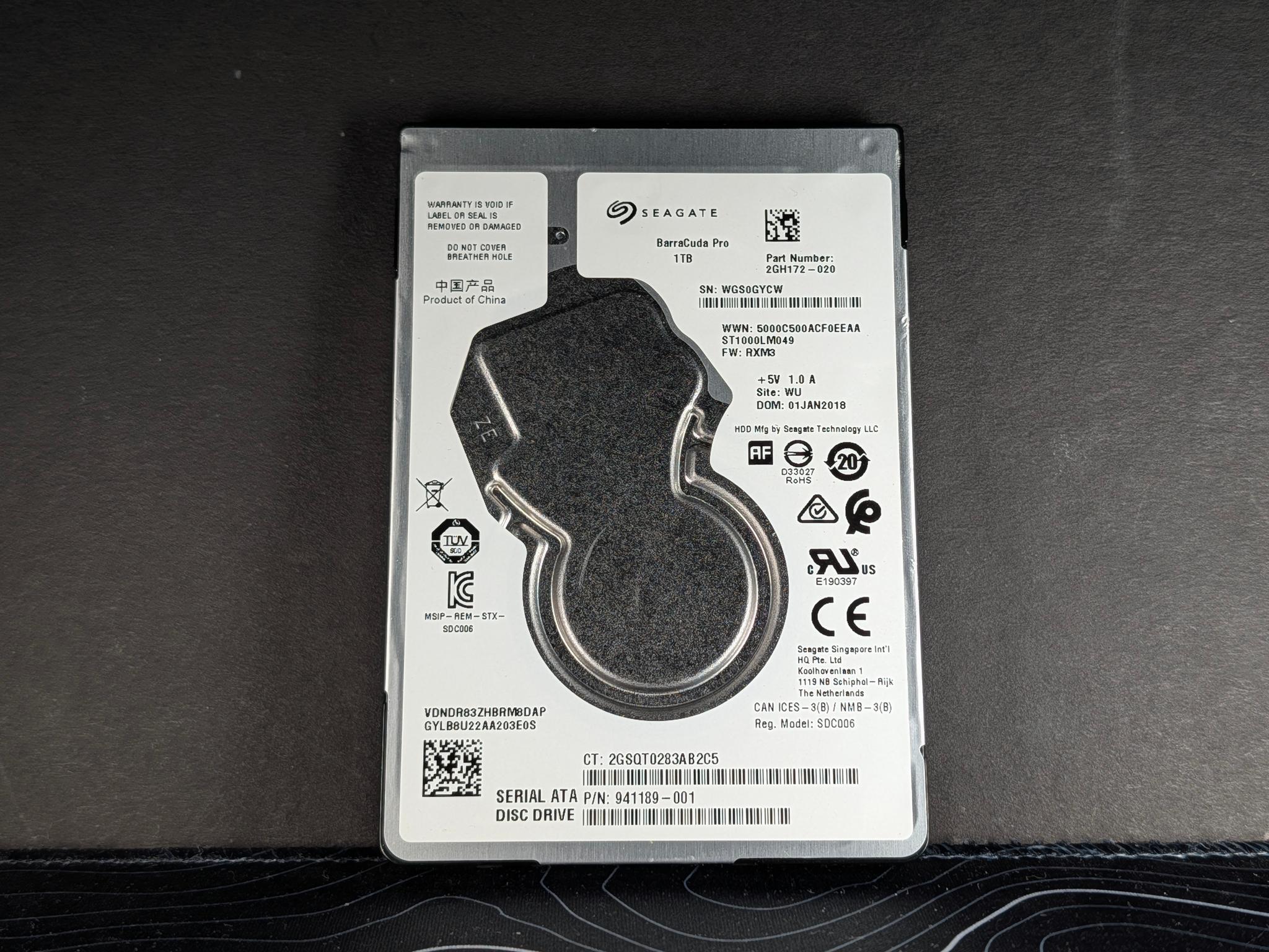 1TB Seagate Barracuda Pro 2.5" HDD