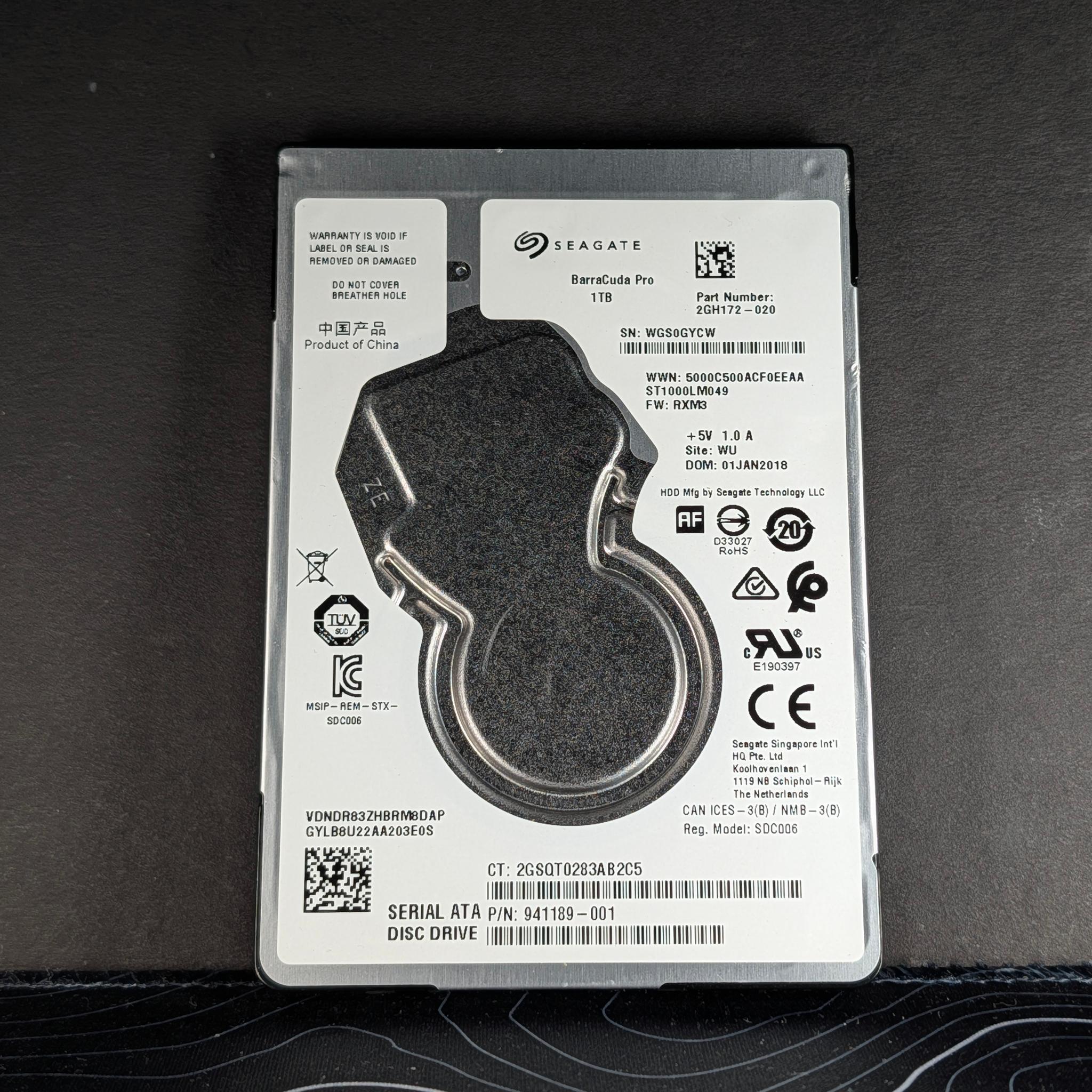 1TB Seagate Barracuda Pro 2.5" HDD