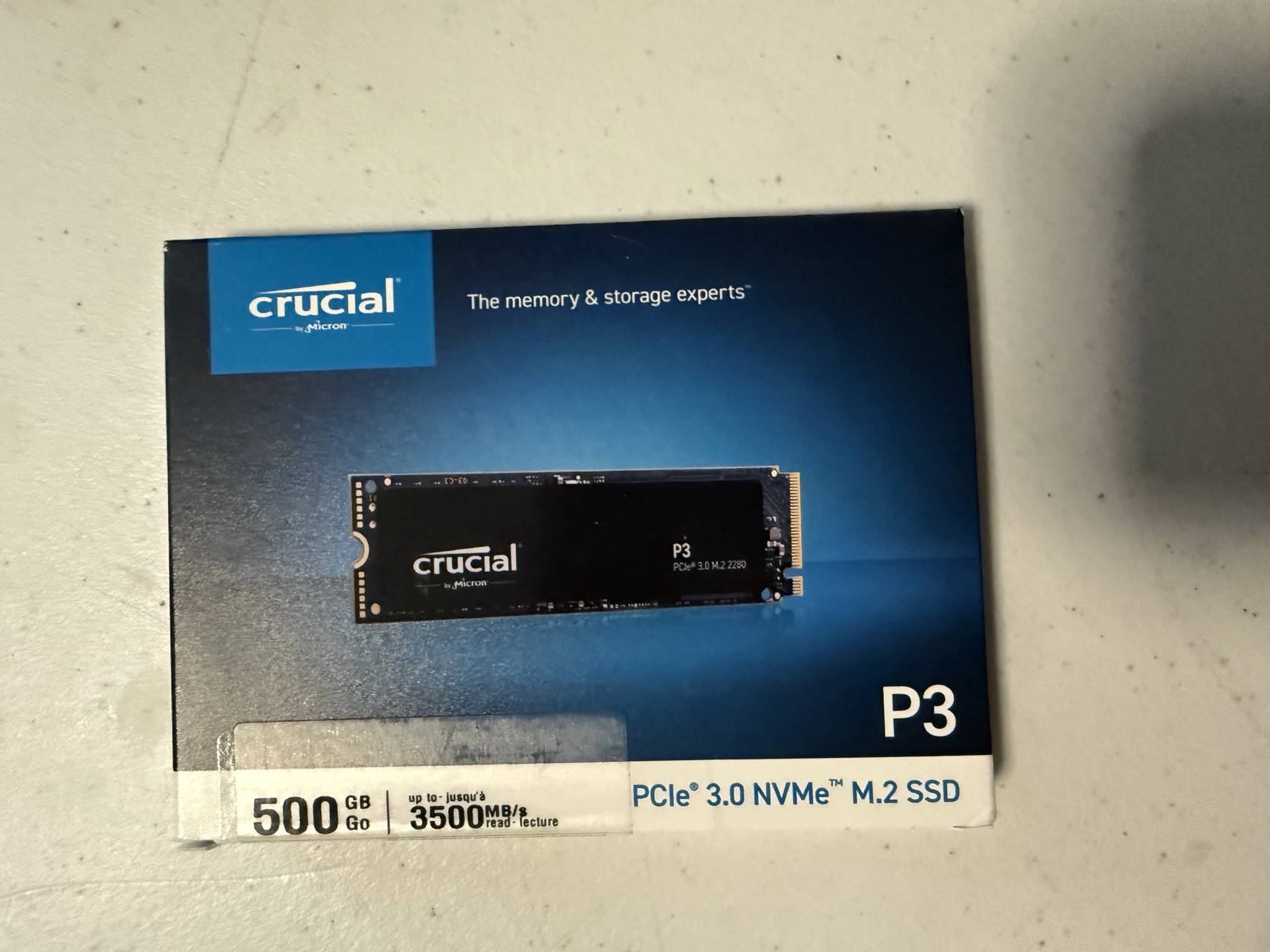 Crucial P3 500GB PCIe 3.0 NVMe M.2 SSD