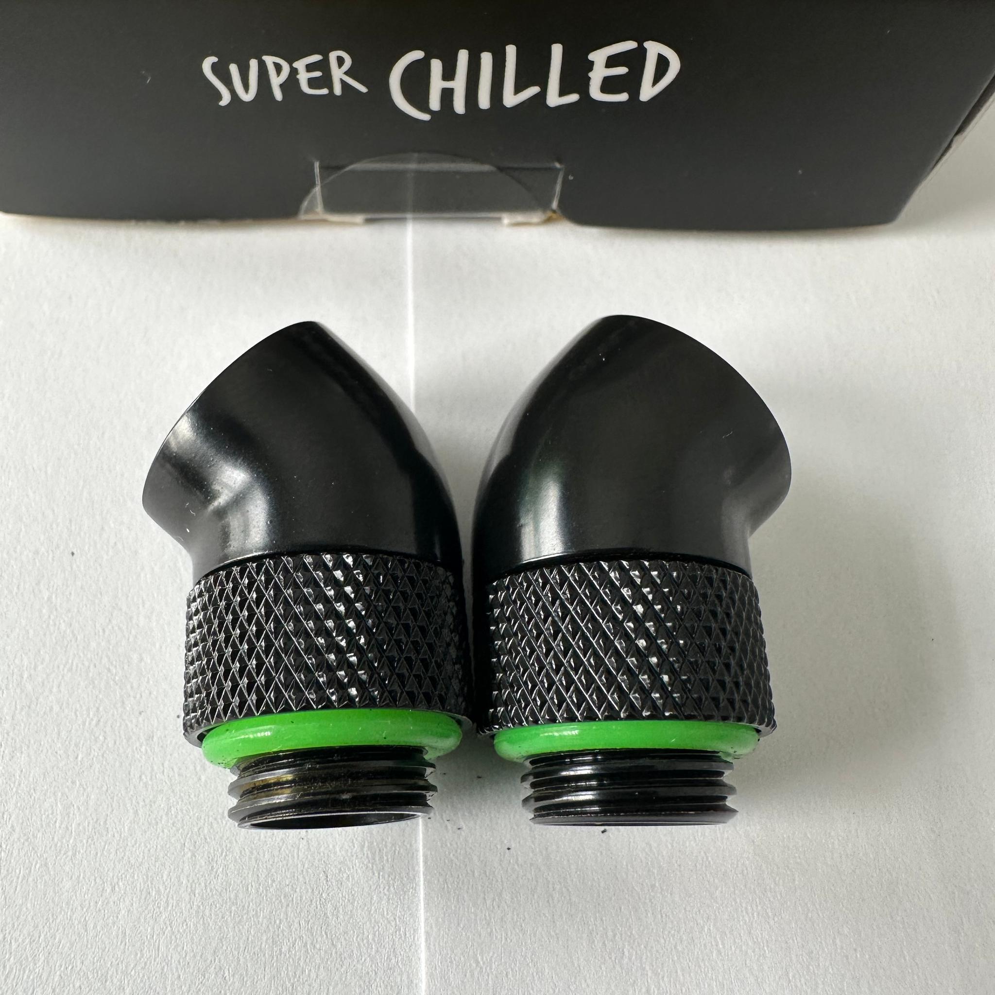 Corsair Hydro X Series 45 Degree Rotary Adapter - Black - 2 Pack  ( SHIP TODAY )