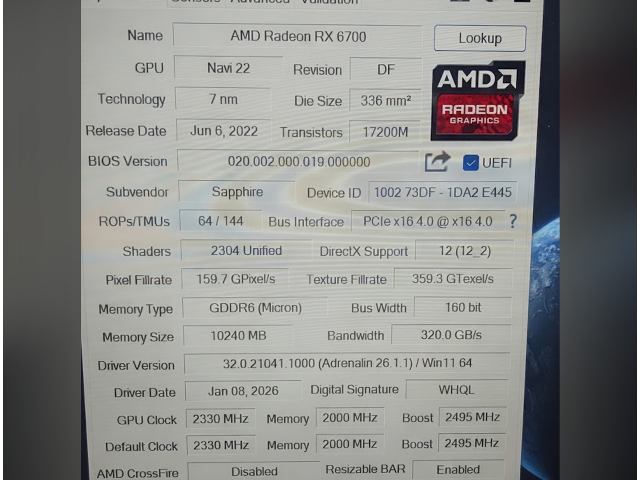 Sapphire Pulse AMD Radeon RX 6700 10GB