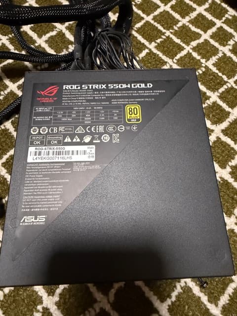 Asus ROG STRIX 550 Watt 80 Plus Gold Fully Modular ATX Power Supply.