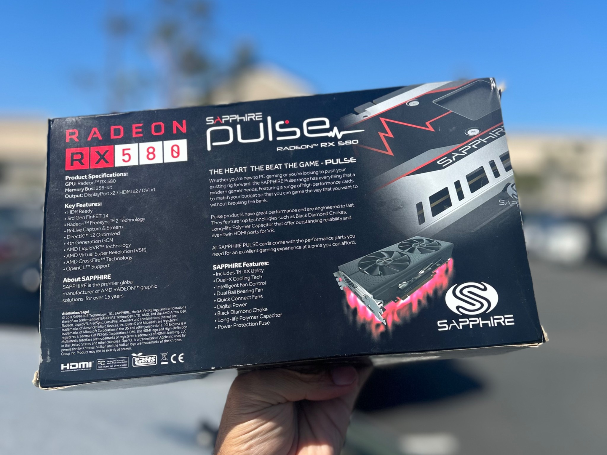 amd rx580 8gb sapphire pulse budget gaming pc GPU with box