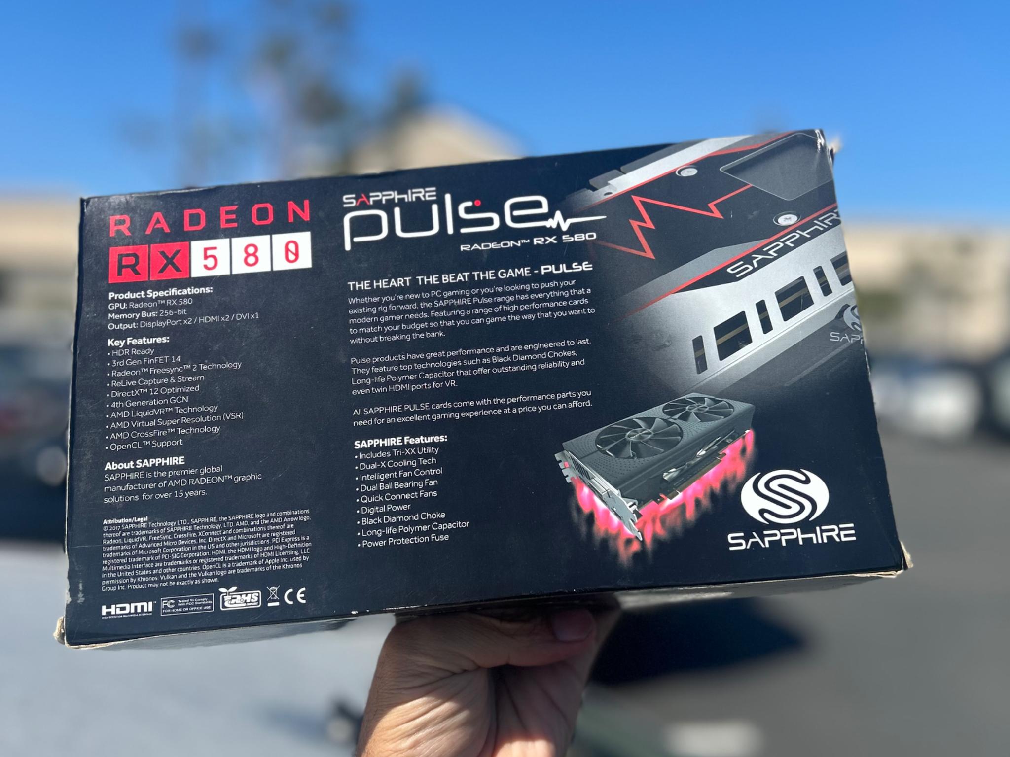 amd rx580 8gb sapphire pulse budget gaming pc GPU with box