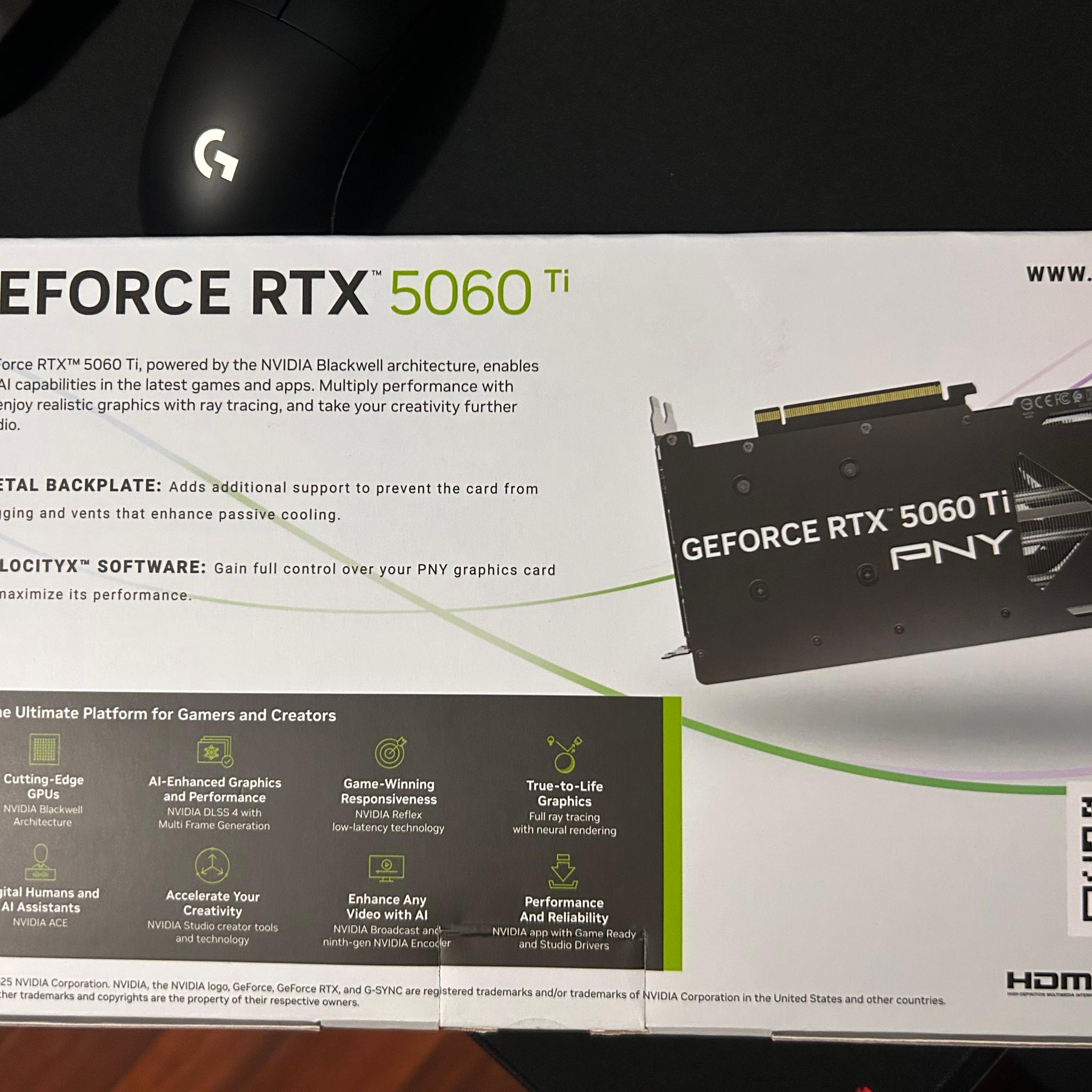 PNY GeForce RTX 5060 TI Overclocked 16 GB GDDR7