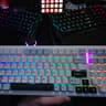 AULA F99 Wireless Mechanical Keyboard - Blue & White, RGB, Hot-Swappable, 99 Keys, Pre-Lubed