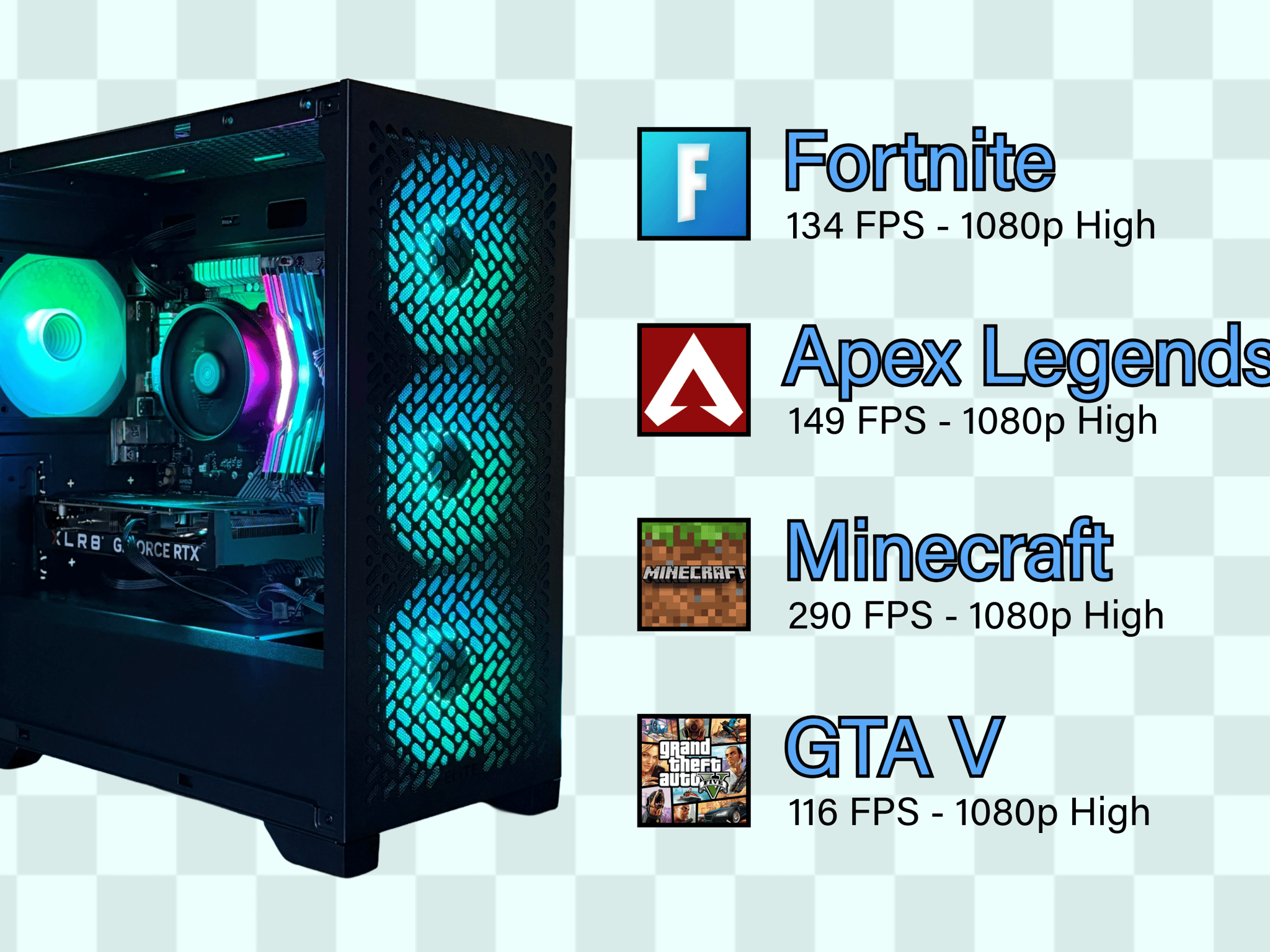 RTX Gaming PC | RTX 4060 | RYZEN 5 5500 | 16GB RAM | 1.25TB Storage