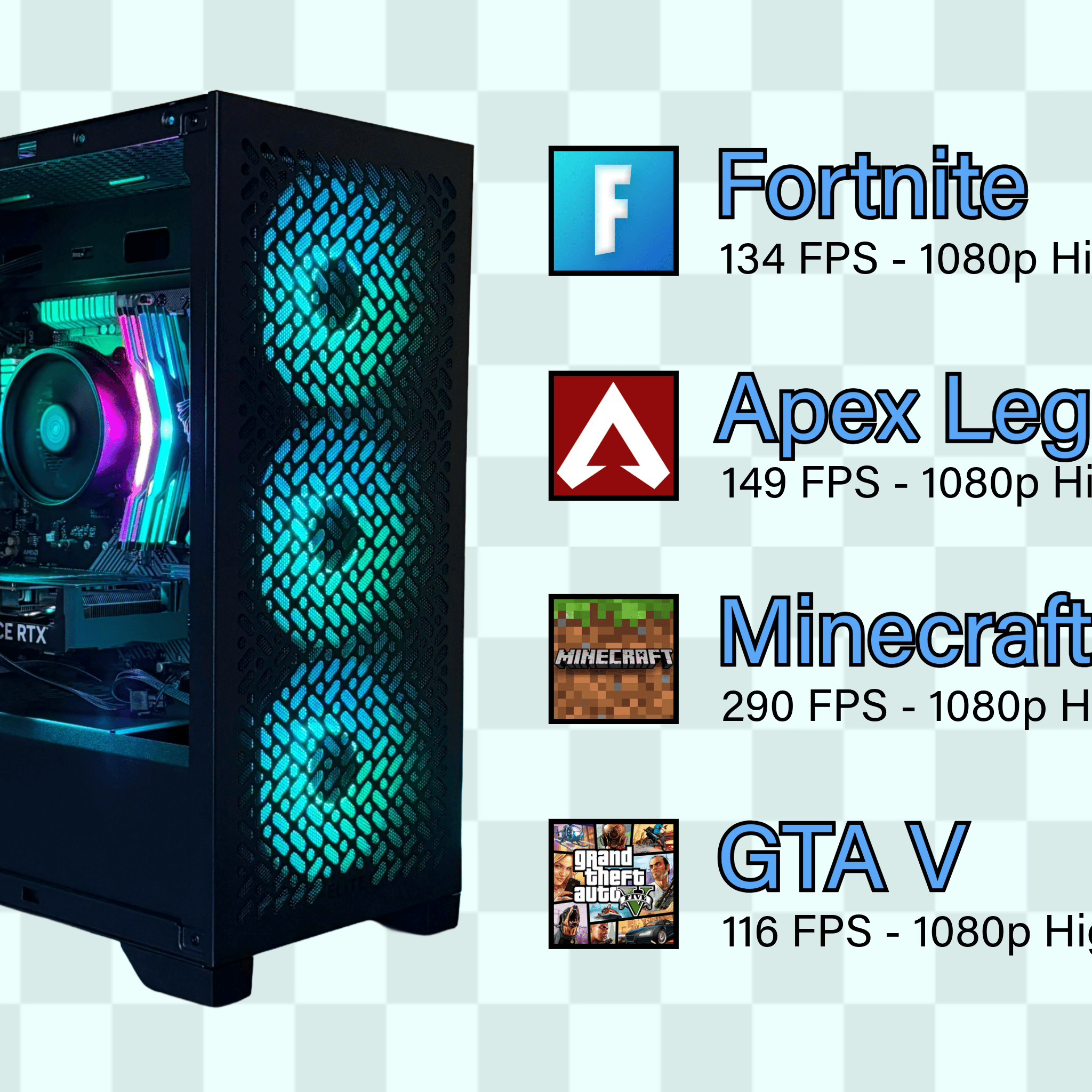 RTX Gaming PC | RTX 4060 | RYZEN 5 5500 | 16GB RAM | 1.25TB Storage