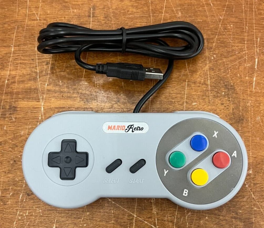Mario Retro Super Nintendo Entertainment System(SNES)Style USB Controller for PC
