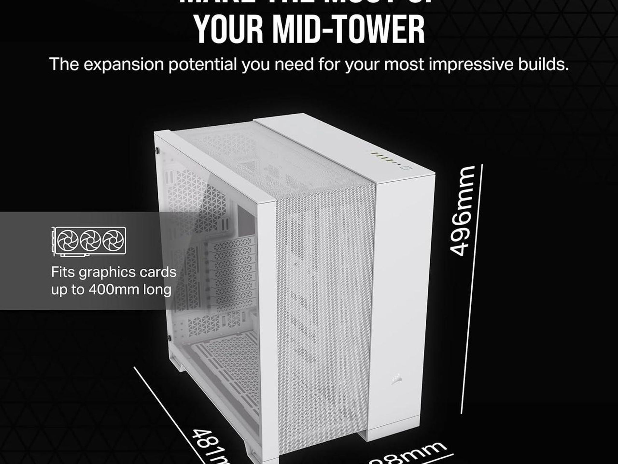 CORSAIR 6500D AIRFLOW White Mid-Tower ATX Dual Chamber PC Case