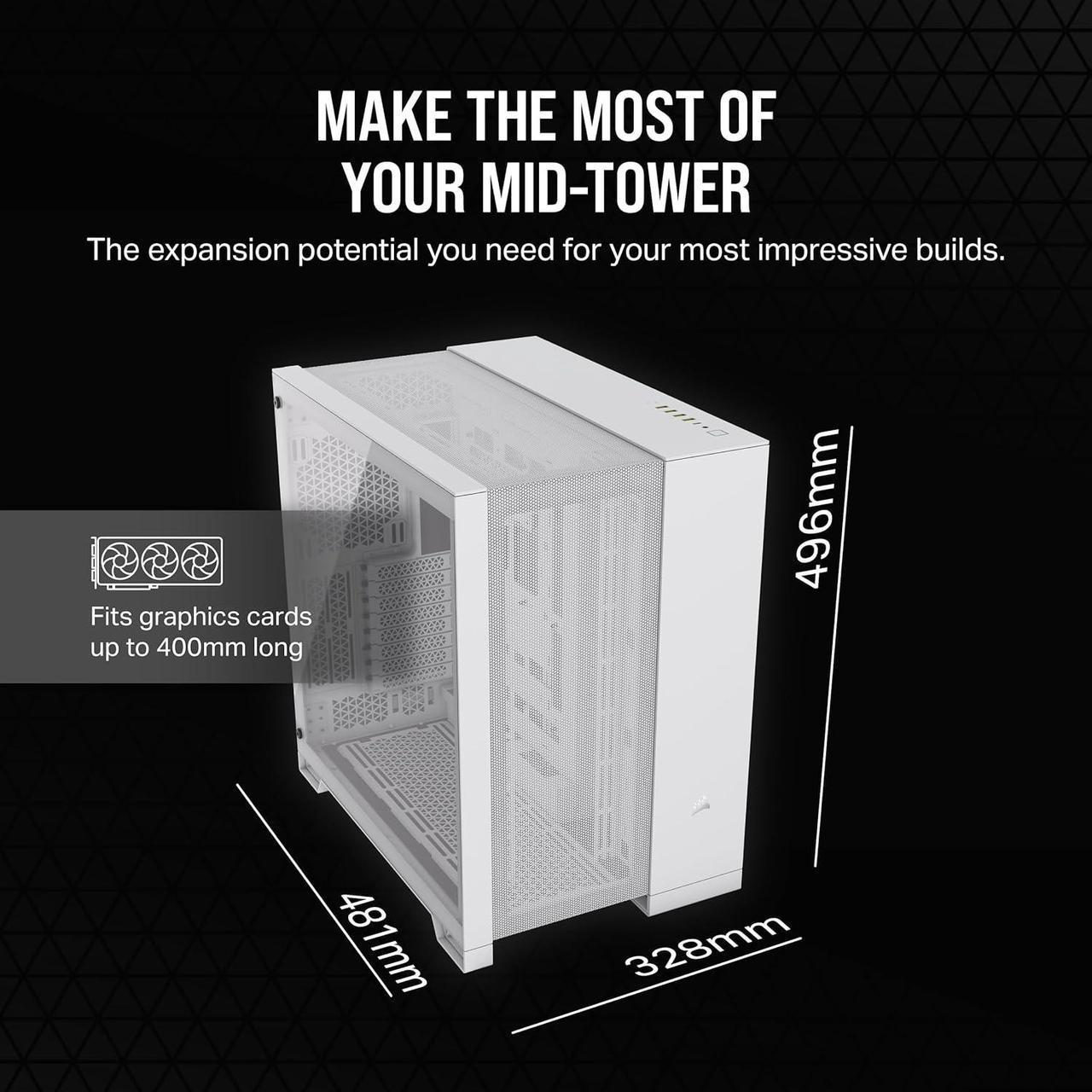 CORSAIR 6500D AIRFLOW White Mid-Tower ATX Dual Chamber PC Case