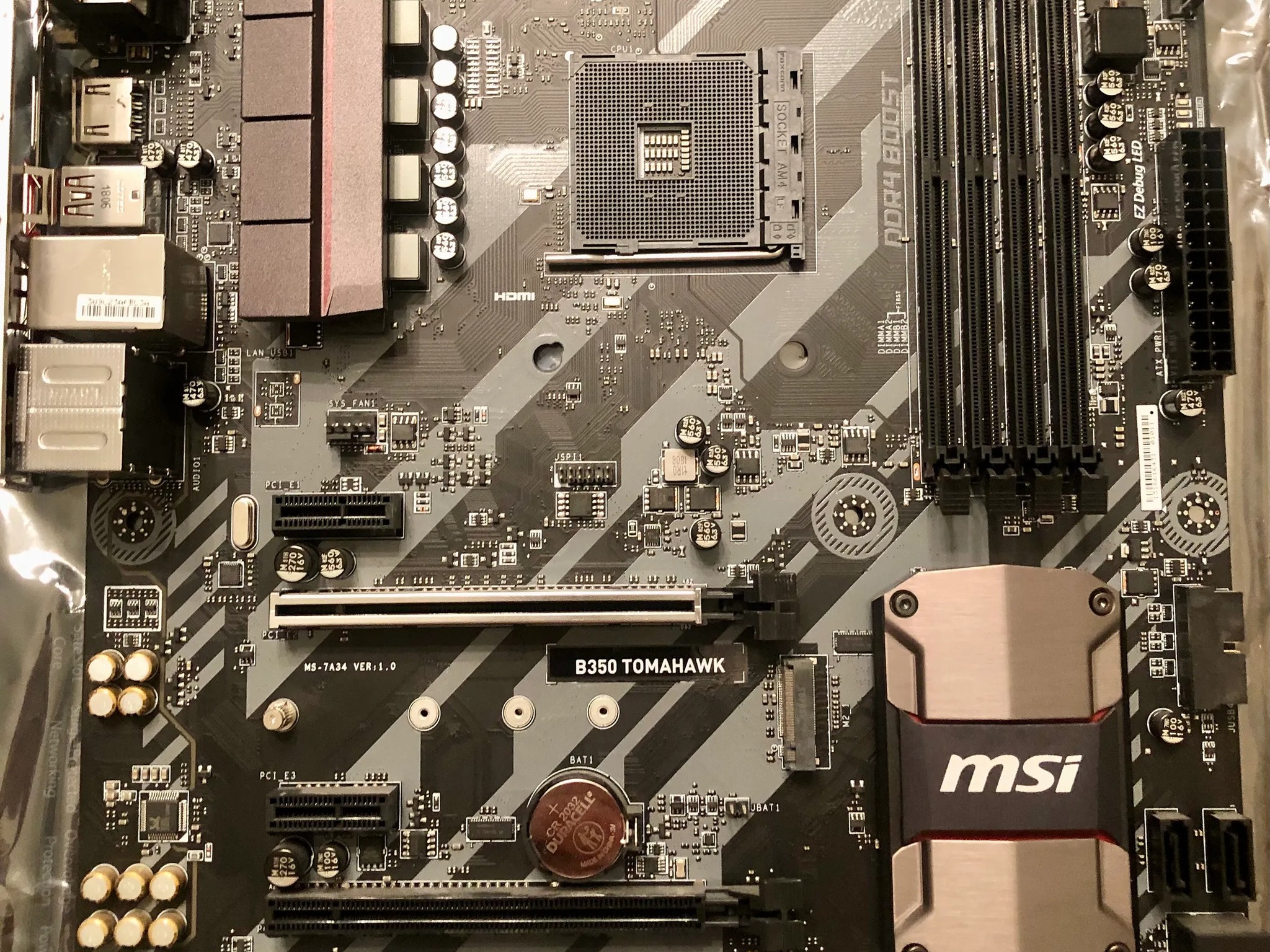 MSI B350 Tomahawk Motherboard (Read Description)