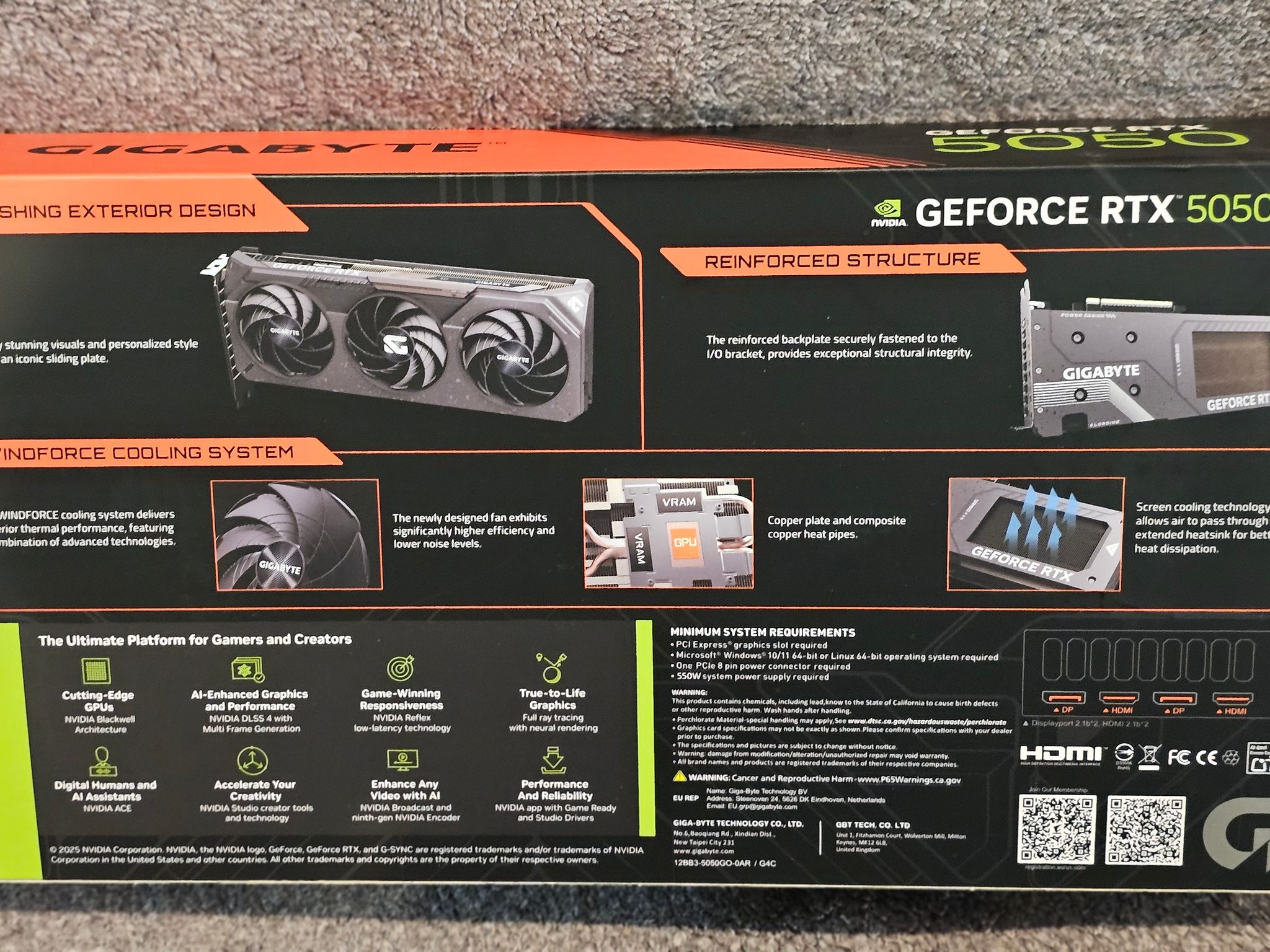 GIGABYTE RTX 5050 GAMING OC 8GB GDDR6 Triple Fan
