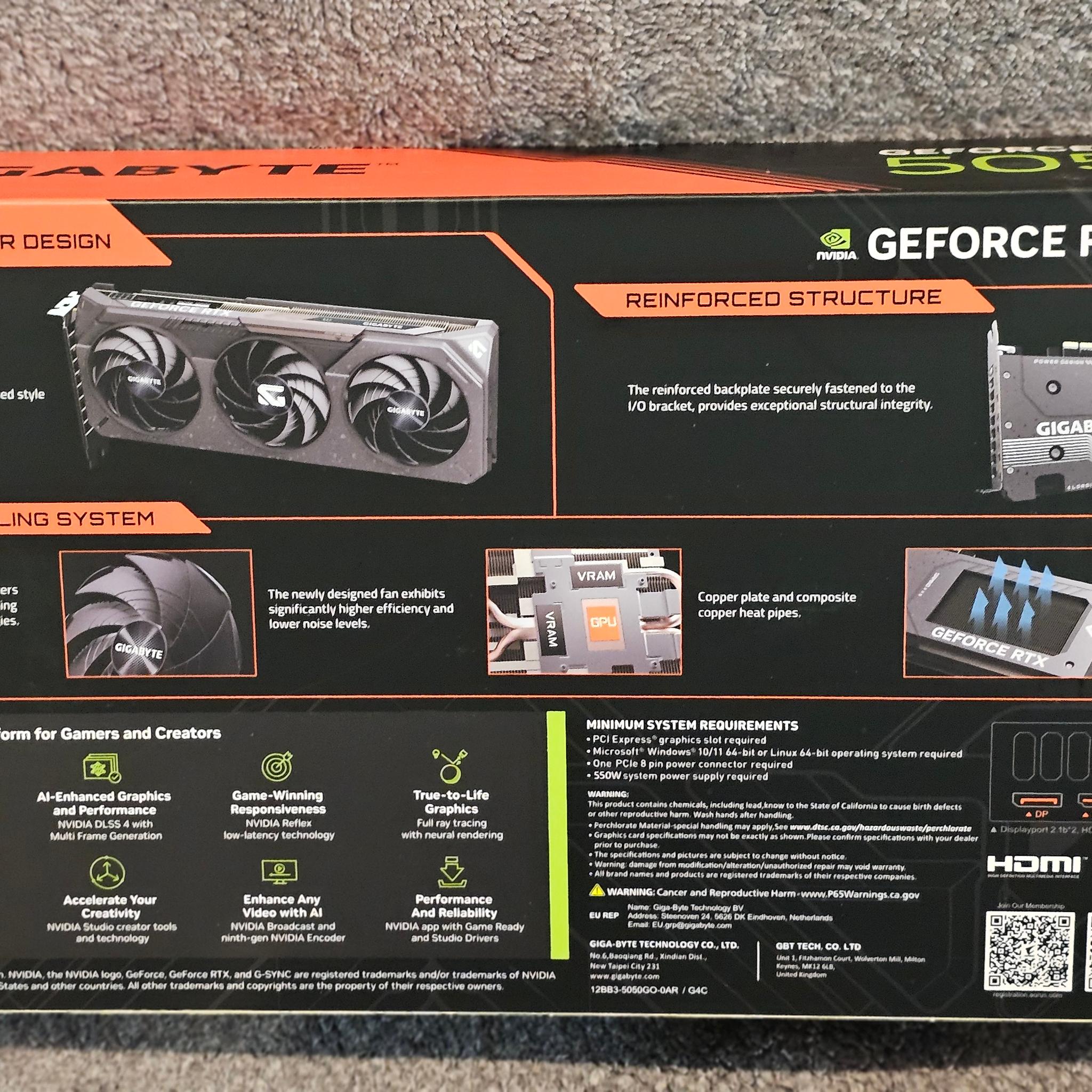 GIGABYTE RTX 5050 GAMING OC 8GB GDDR6 Triple Fan