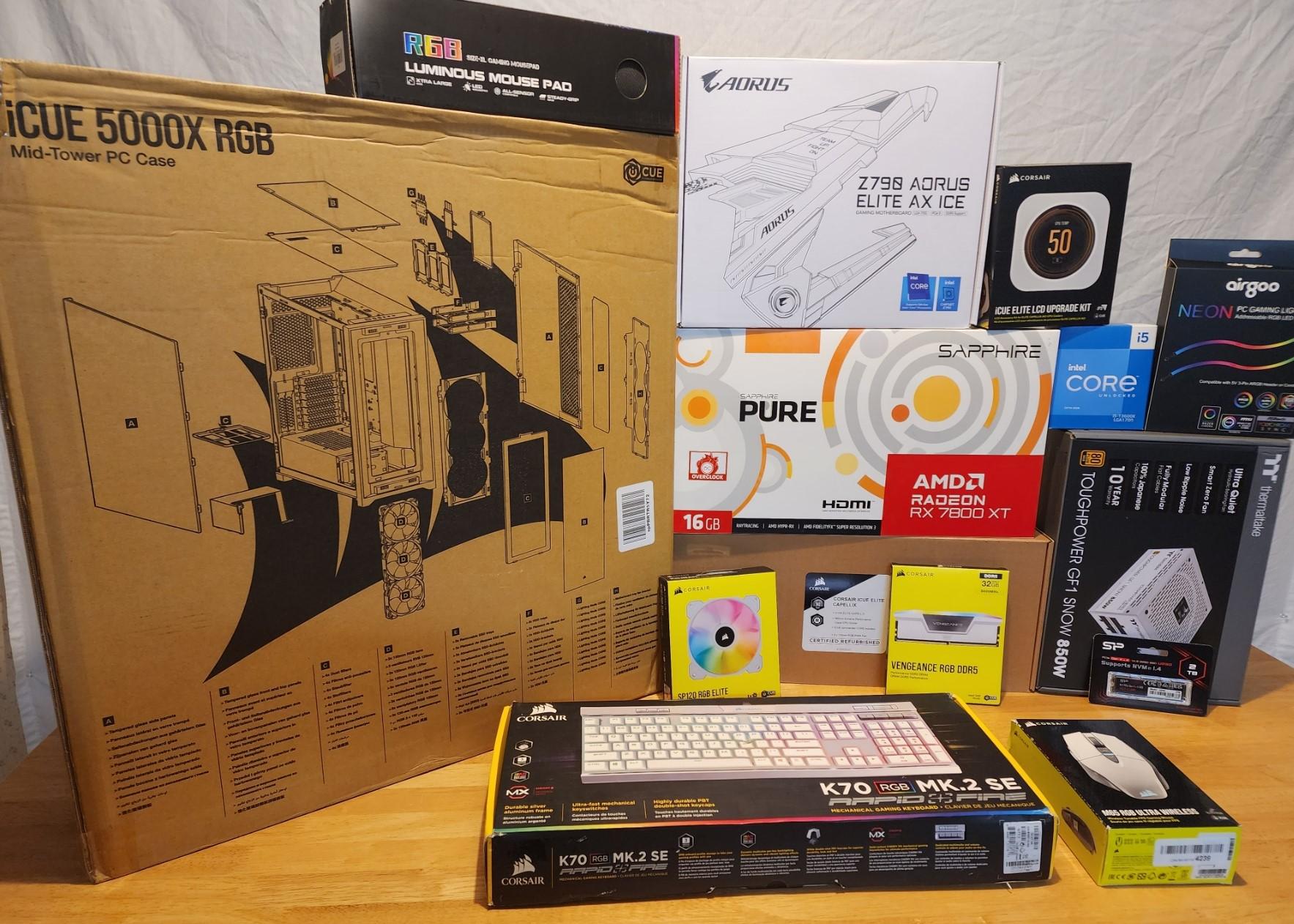 White Corsair Gaming BEAST!!! w/ Keyboard, Mouse, & RGB Deskmat