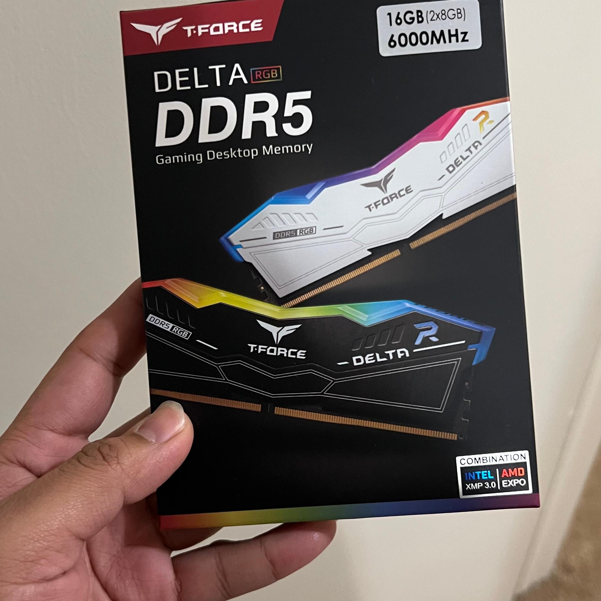 DDR5 Memory (RAM) | 16 GB | 6000 MHz | Teamgroup T-Force Delta RGB | New in Box