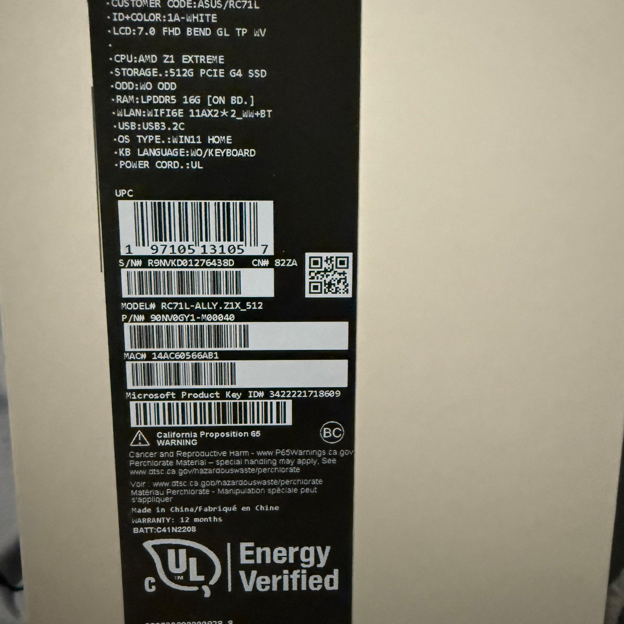 Rog ally 7 amd ryzen z1 extreme