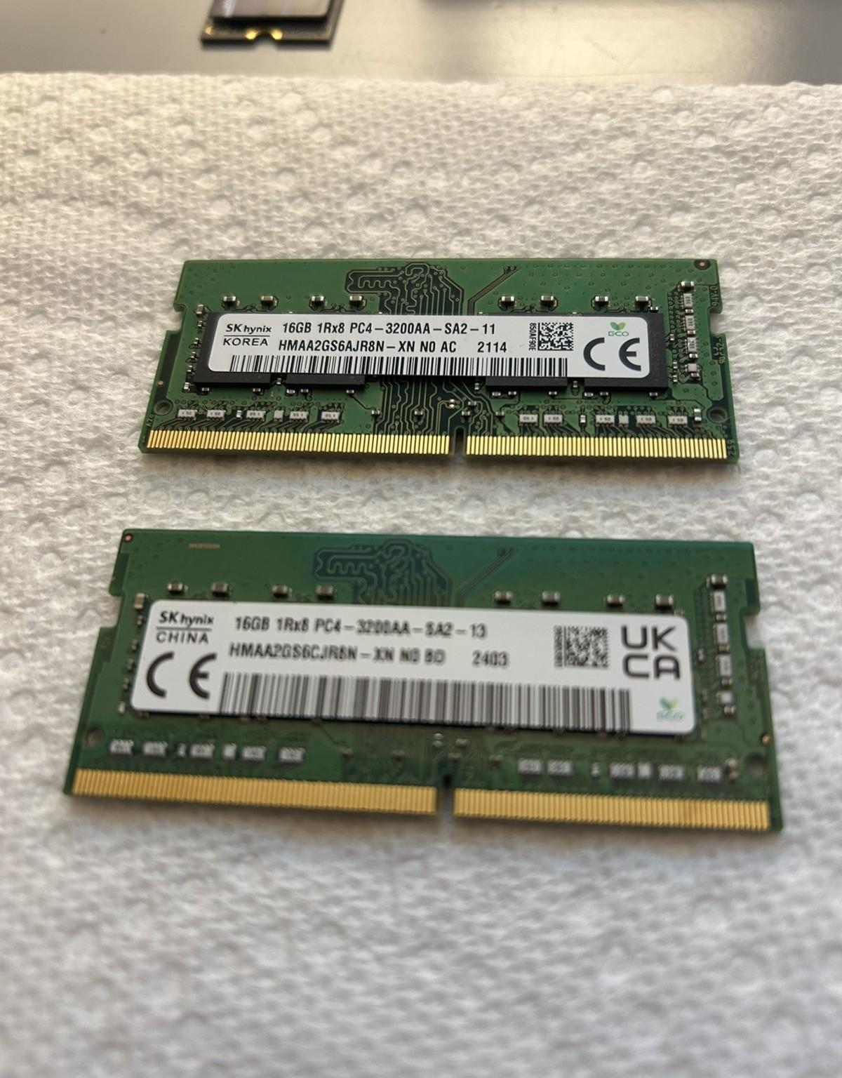 SK Hynix 2x16GB (32GB Dual Channel) DDR4 3200MHz So-Dimm LAPTOP RAM Memory