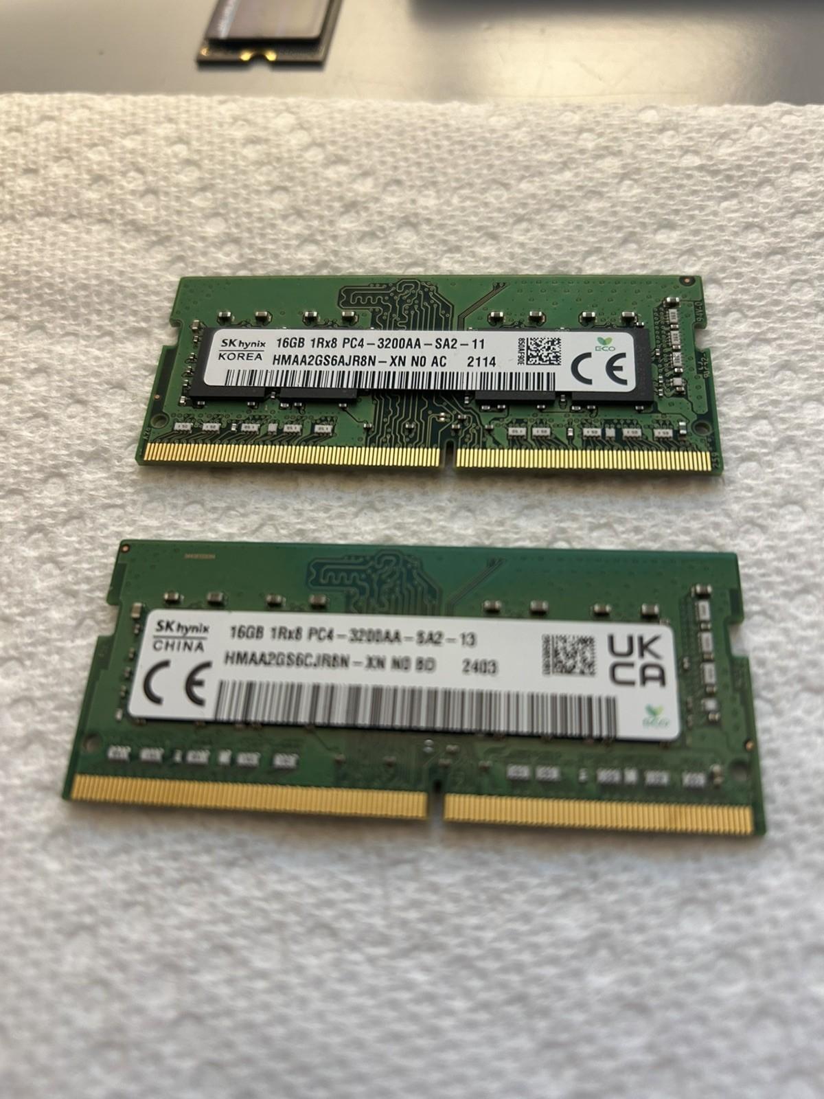 SK Hynix 2x16GB (32GB Dual Channel) DDR4 3200MHz So-Dimm LAPTOP RAM Memory