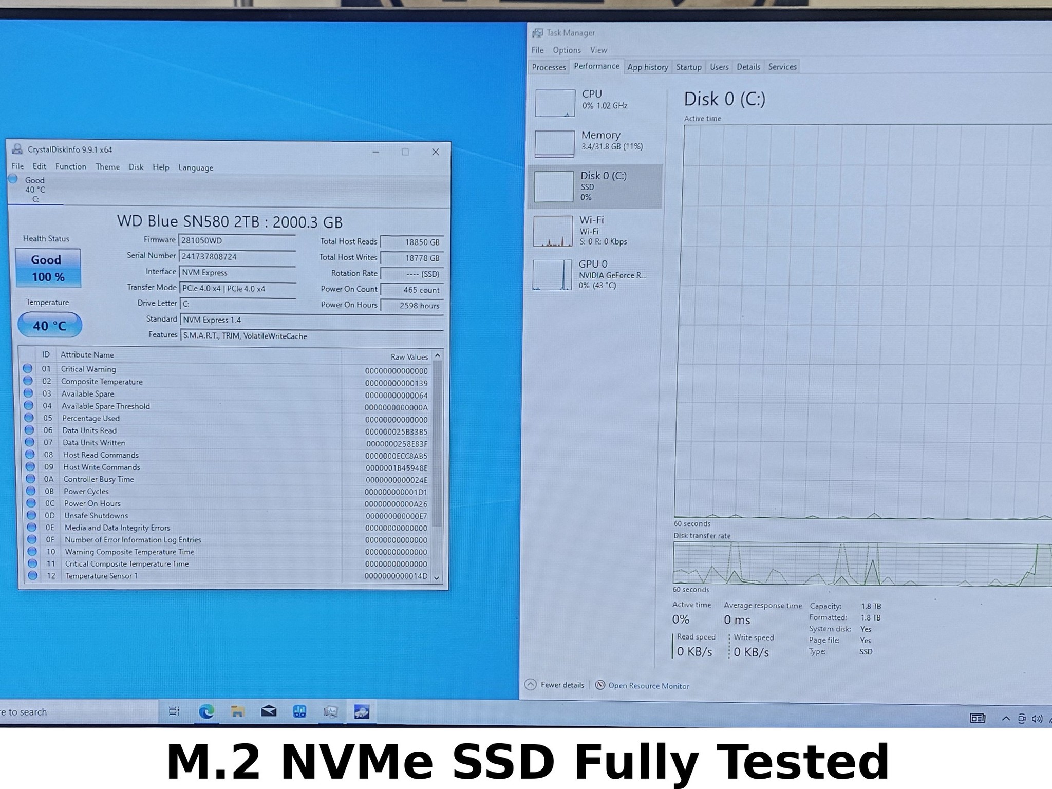 2TB NVMe M.2 SSD WD Blue SN580
