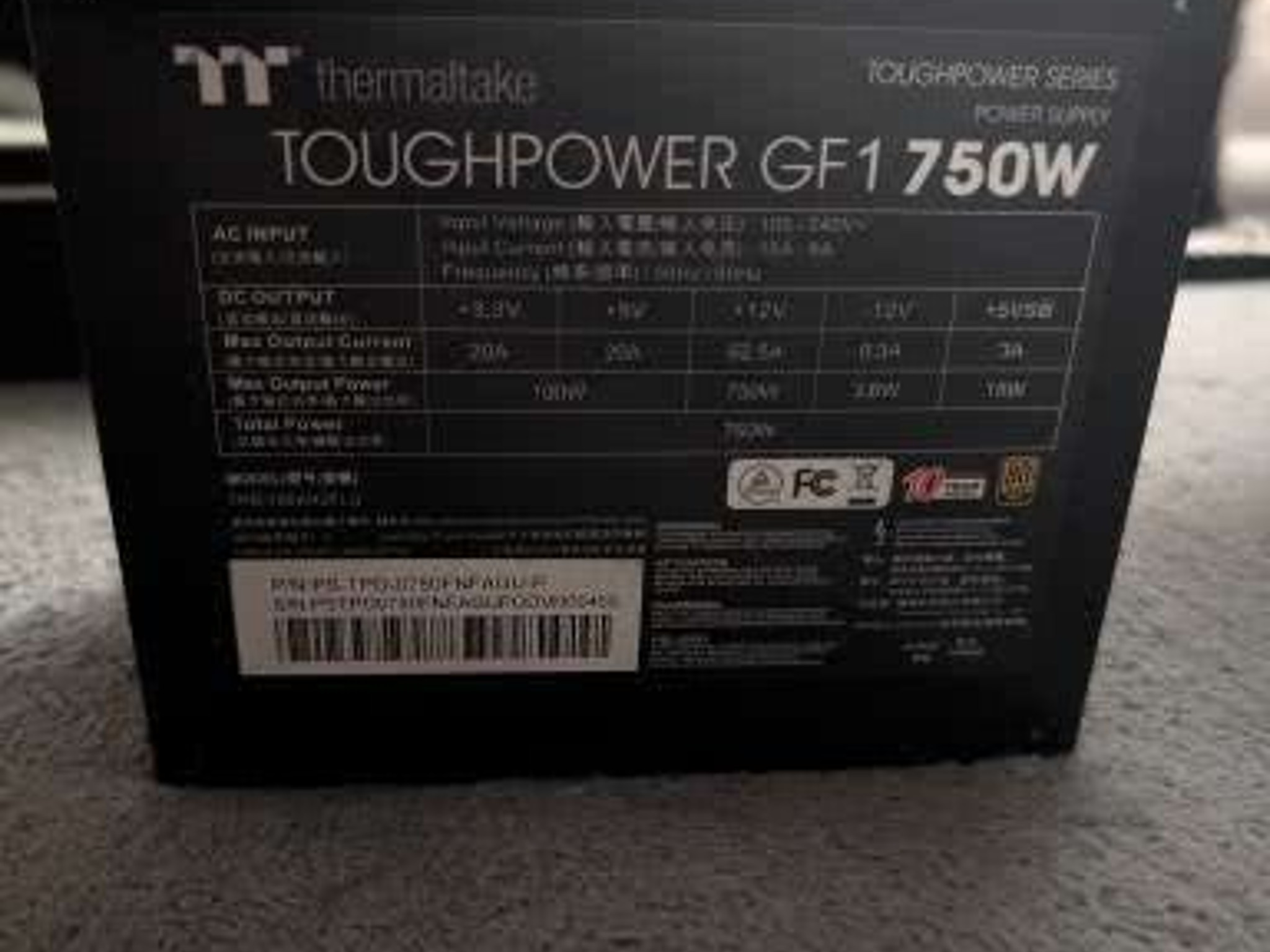Thermaltake Toughpower GF1 750w Gold Fully Modular