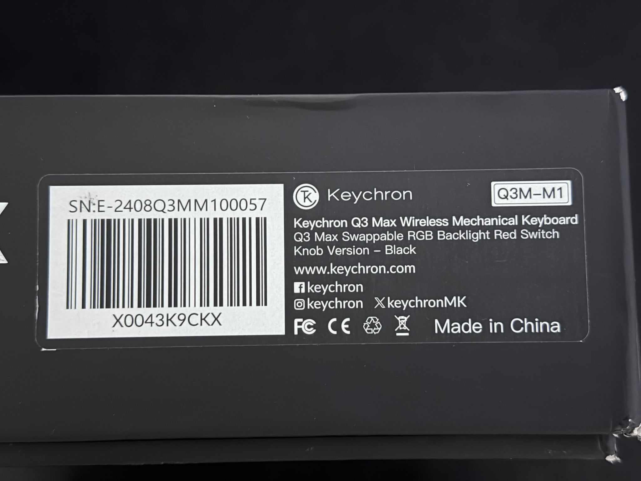 Keychron Q3 Max Wireless RBG Mechanical Keyboard