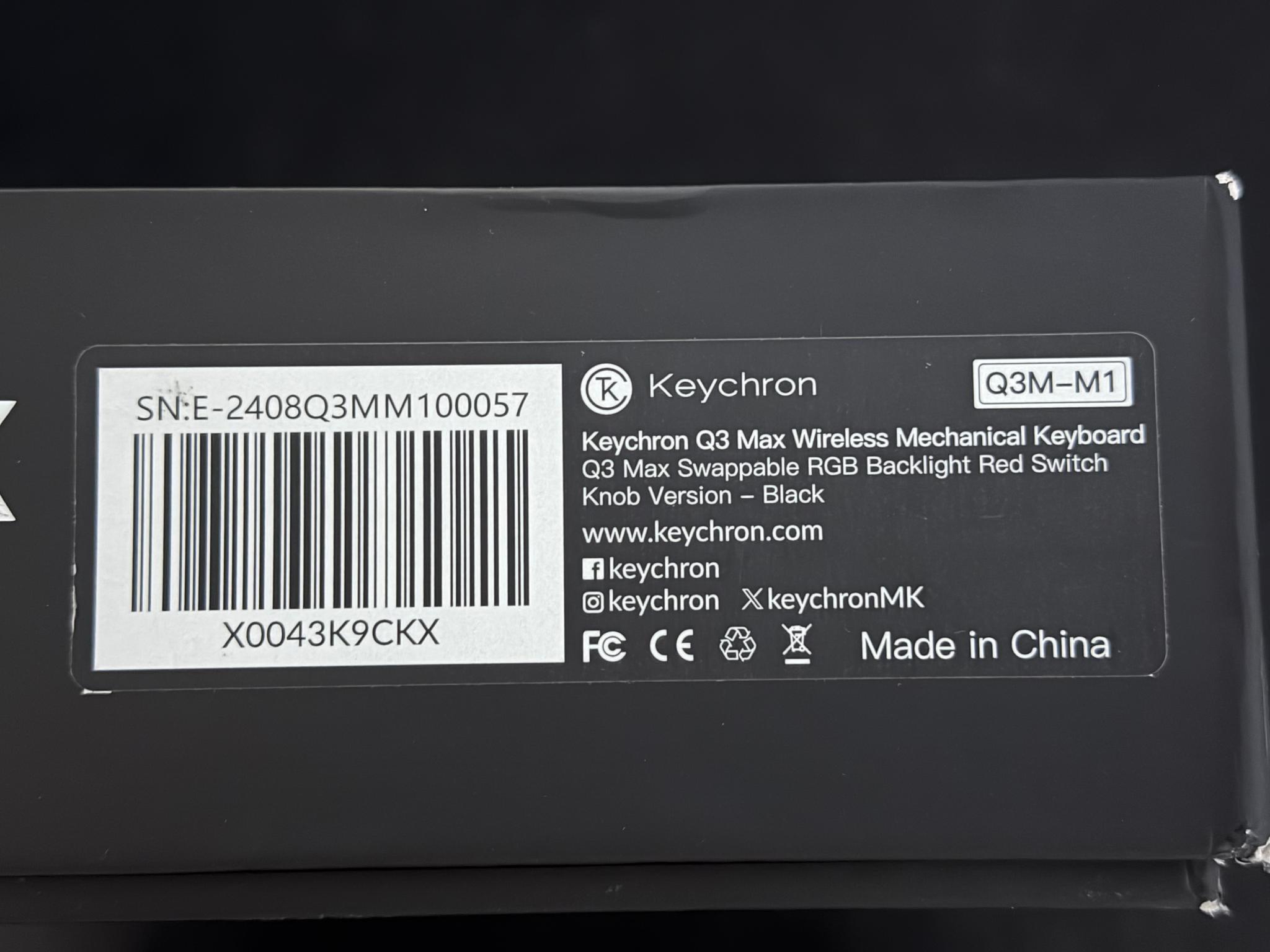 Keychron Q3 Max Wireless RBG Mechanical Keyboard