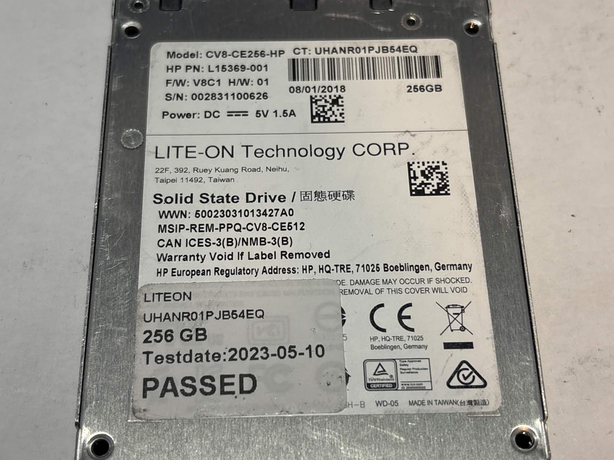 Lite-On CV8-CE256-HP 256GB SATA SSD | Tested & Functional