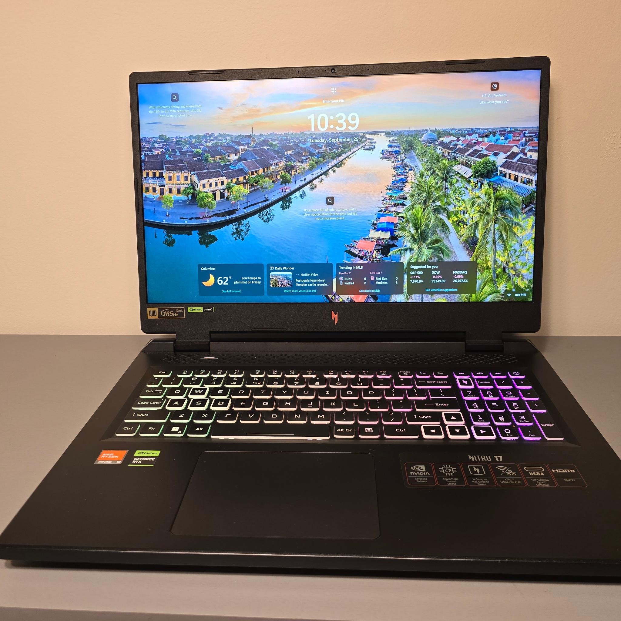 Share Acer Nitro 17 Ryzen 9 7940hs 32GB 1TB SSD RTX 4070 QHD 165hz - Excellent