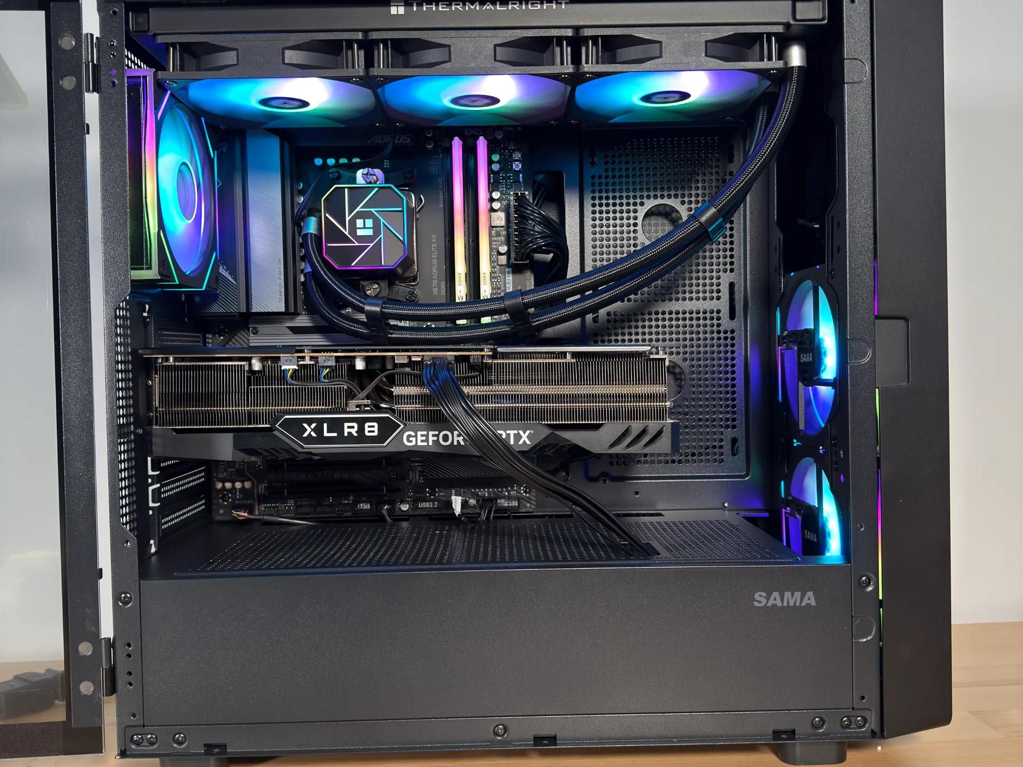RTX 4080 Ryzen 9800X3D Gaming PC with Customizable Screen