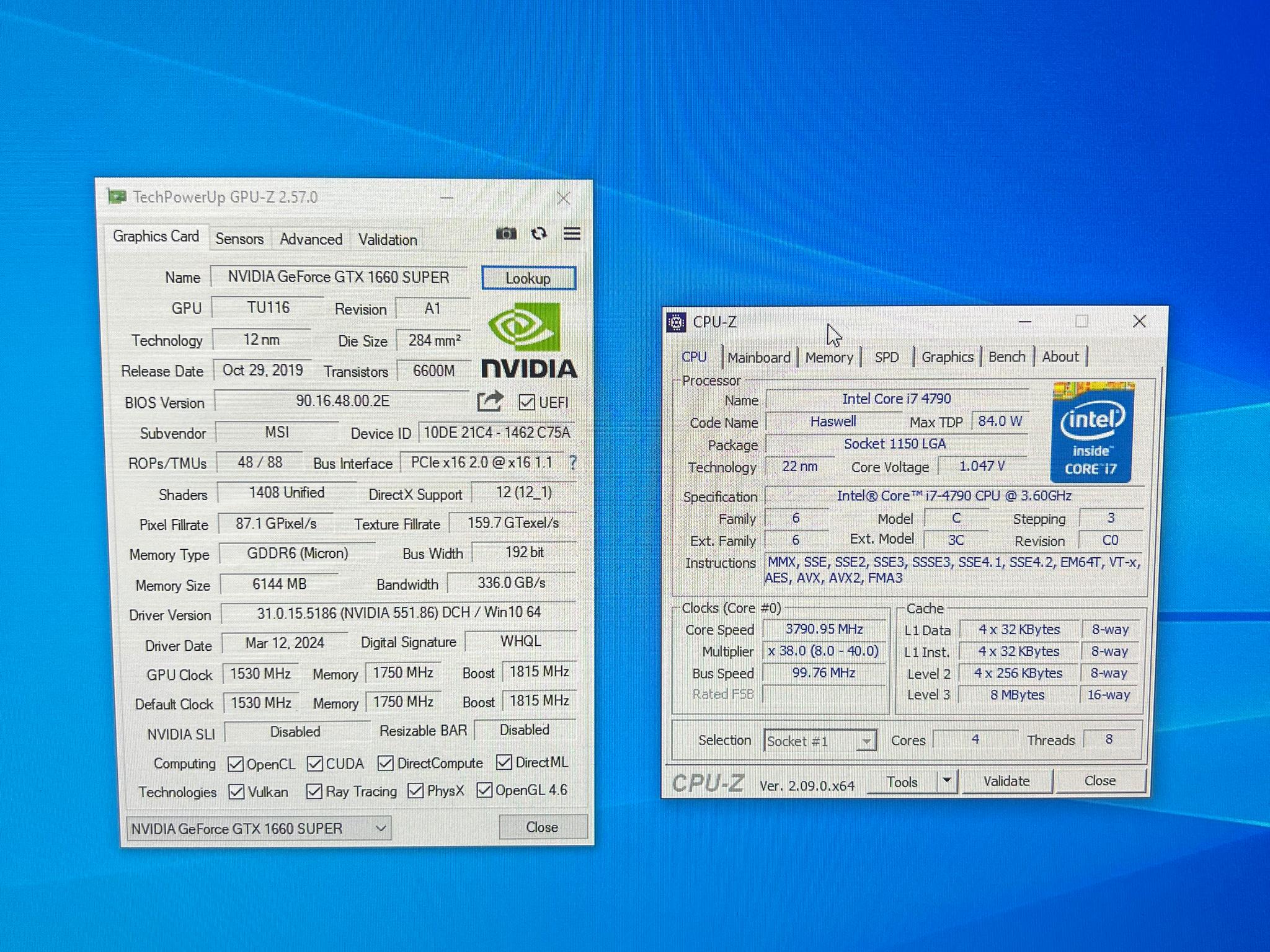 Gtx 1660 Super, Intel i7-4790