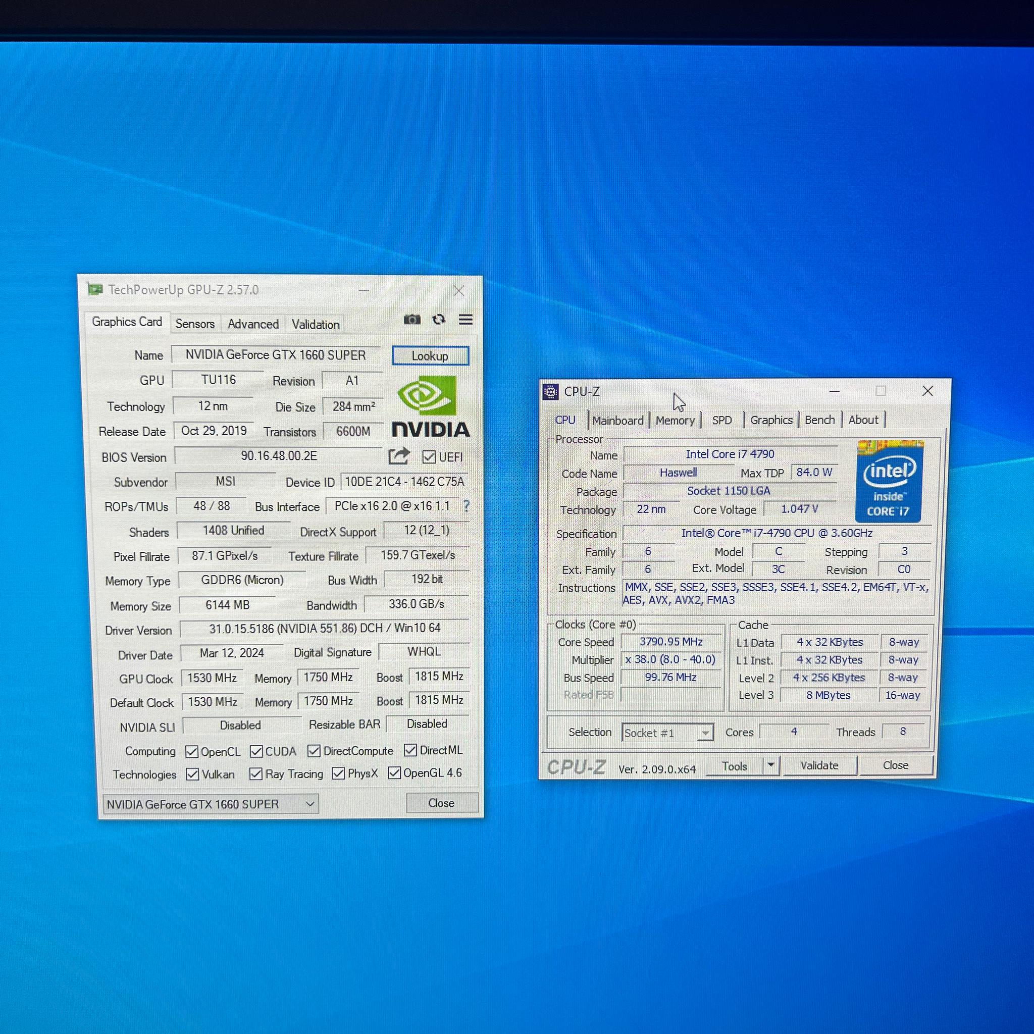 Gtx 1660 Super, Intel i7-4790
