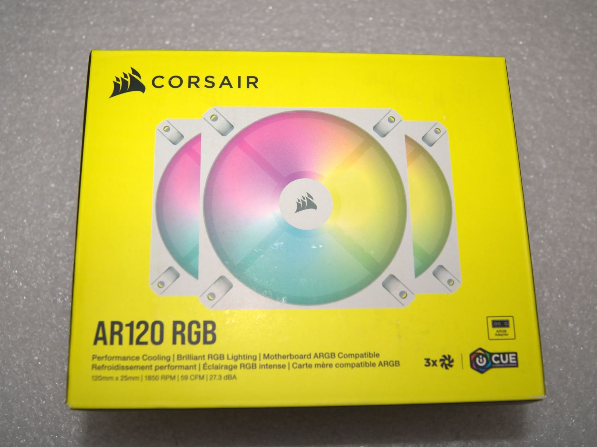 CORSAIR AR120 RGB White 120mm ARGB-compatible Fan, Triple Pack