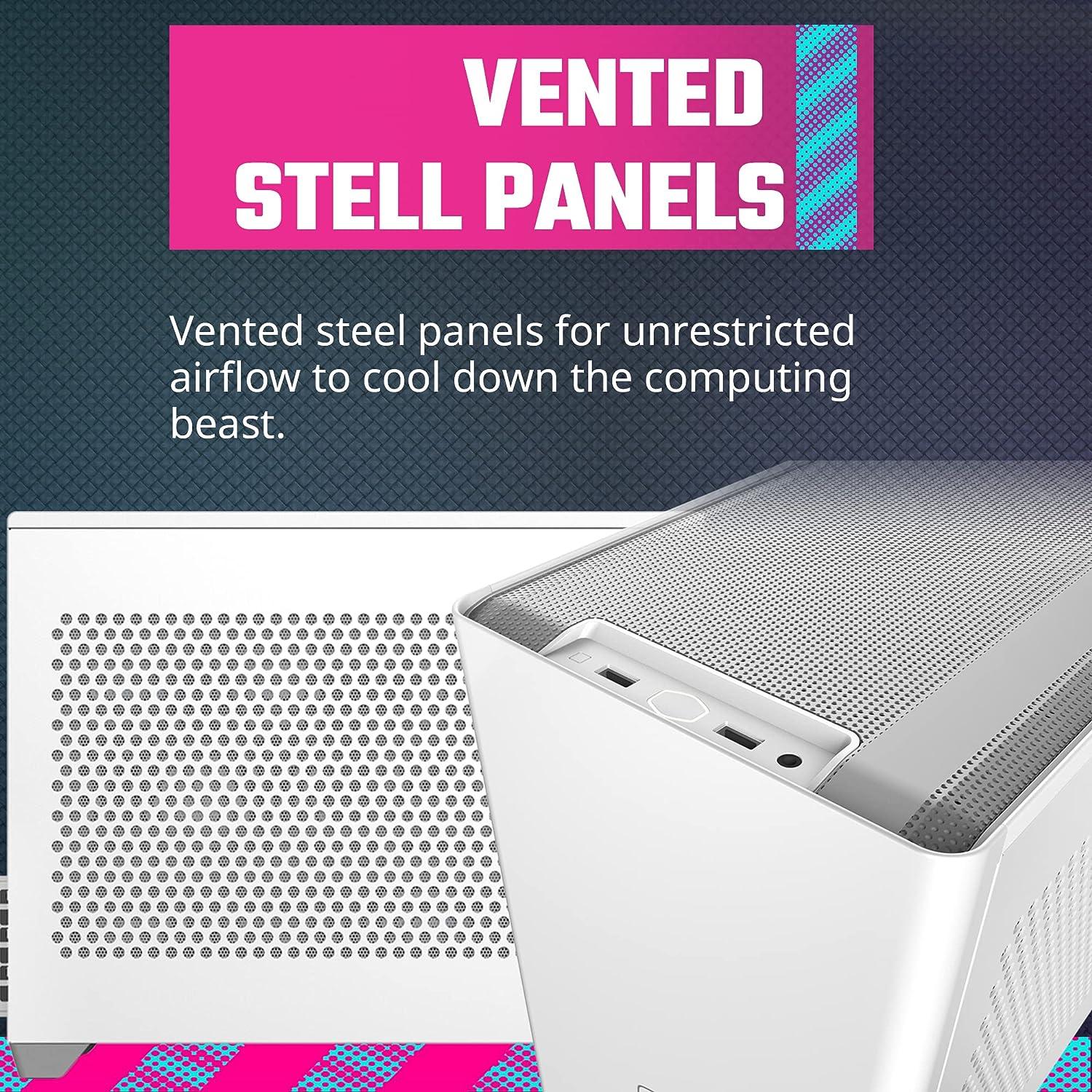 Cooler Master NR200 White SFF Small Form Factor Mini-ITX Case, Vented Panels, Triple-slot GPU