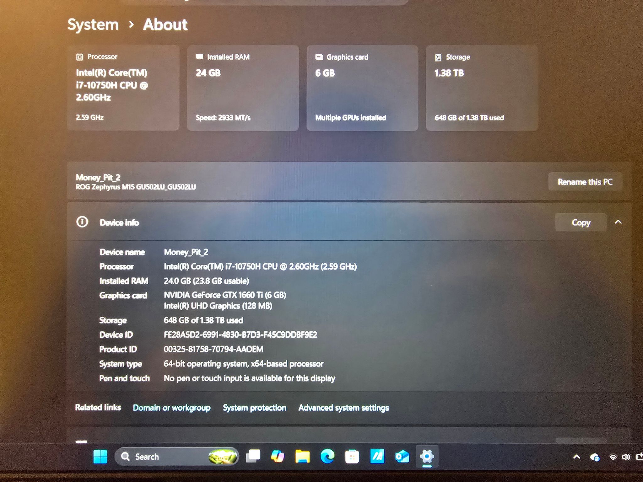 Asus ROG Zephryus M15