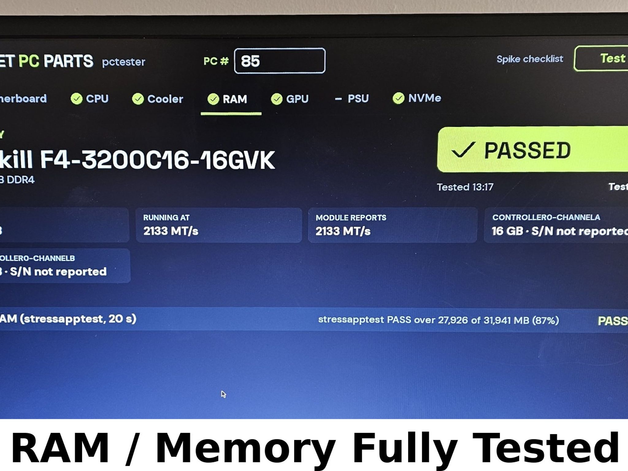 32GB DDR4 (2x16GB) CL16 3200MT/s G.Skill Ripjaws V