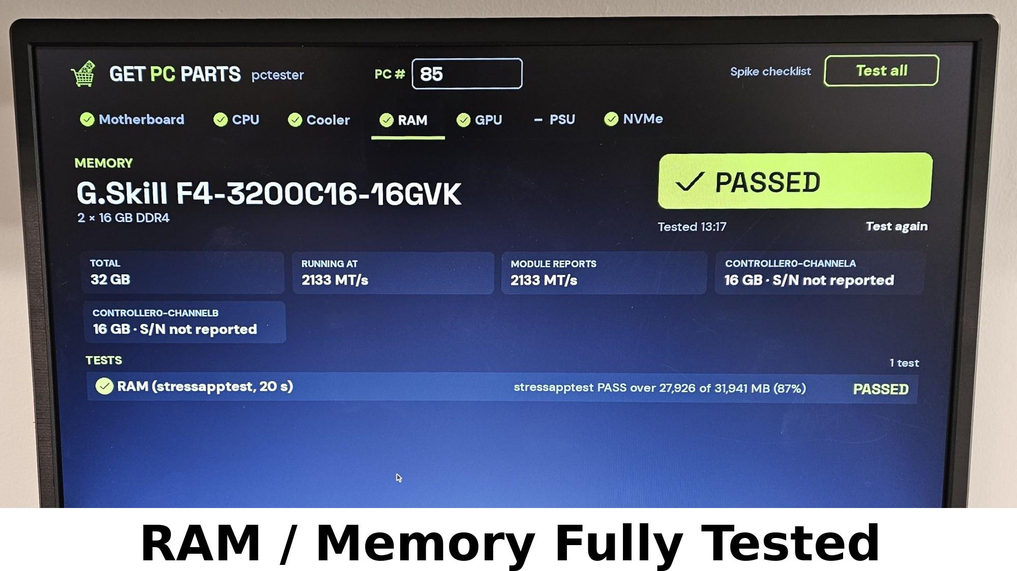32GB DDR4 (2x16GB) CL16 3200MT/s G.Skill Ripjaws V
