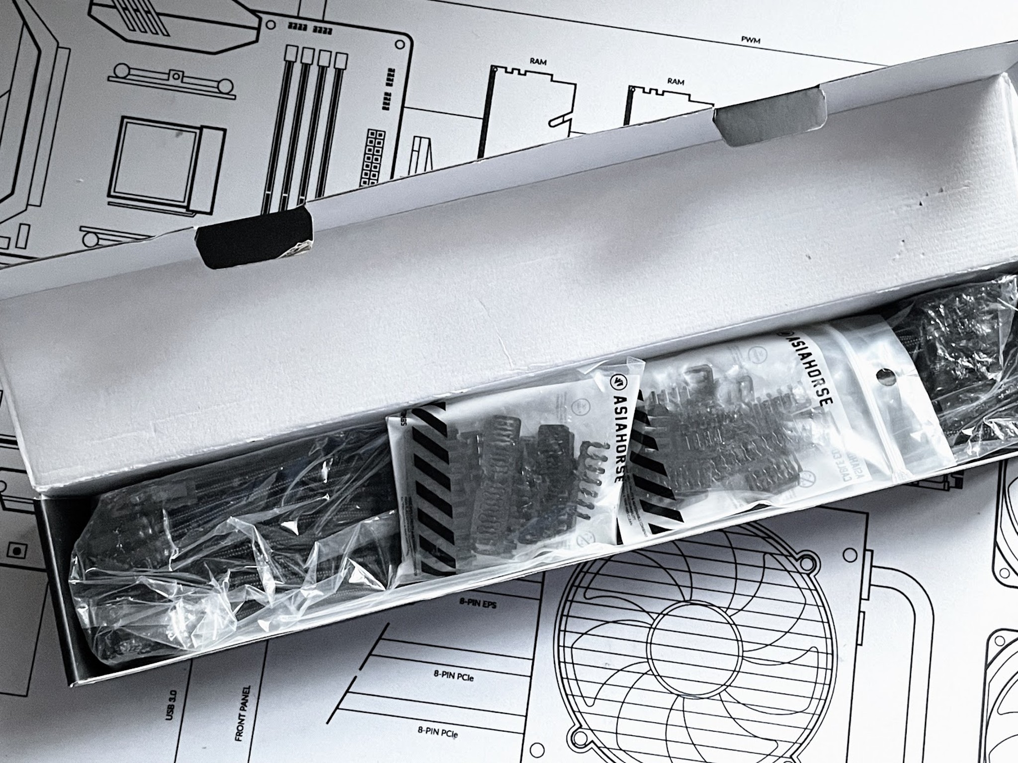 AsiaHorse 16AWG PSU Cable Extensions - Black