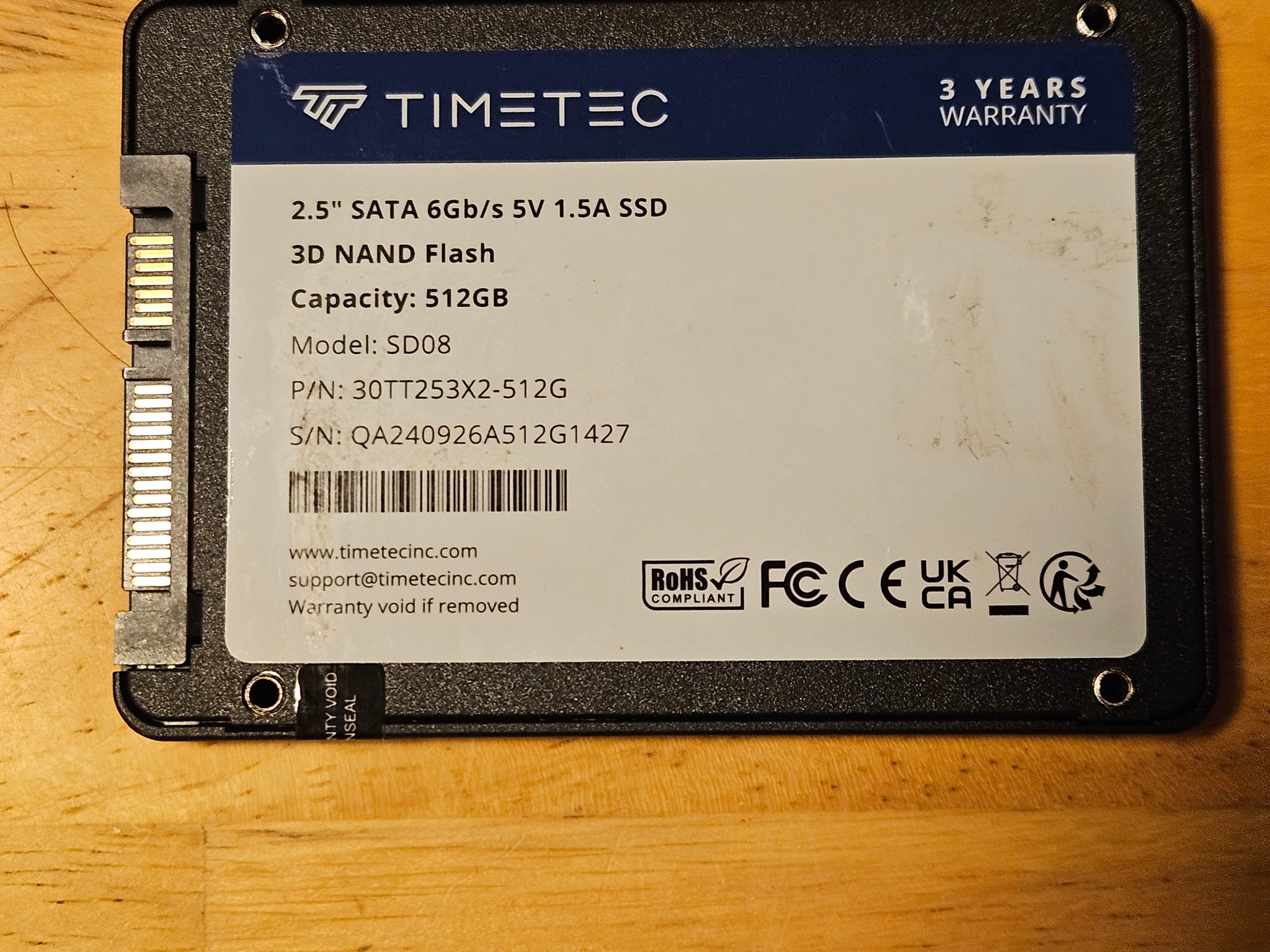 Timetec 2.5 inch Sata III SSD 512GB