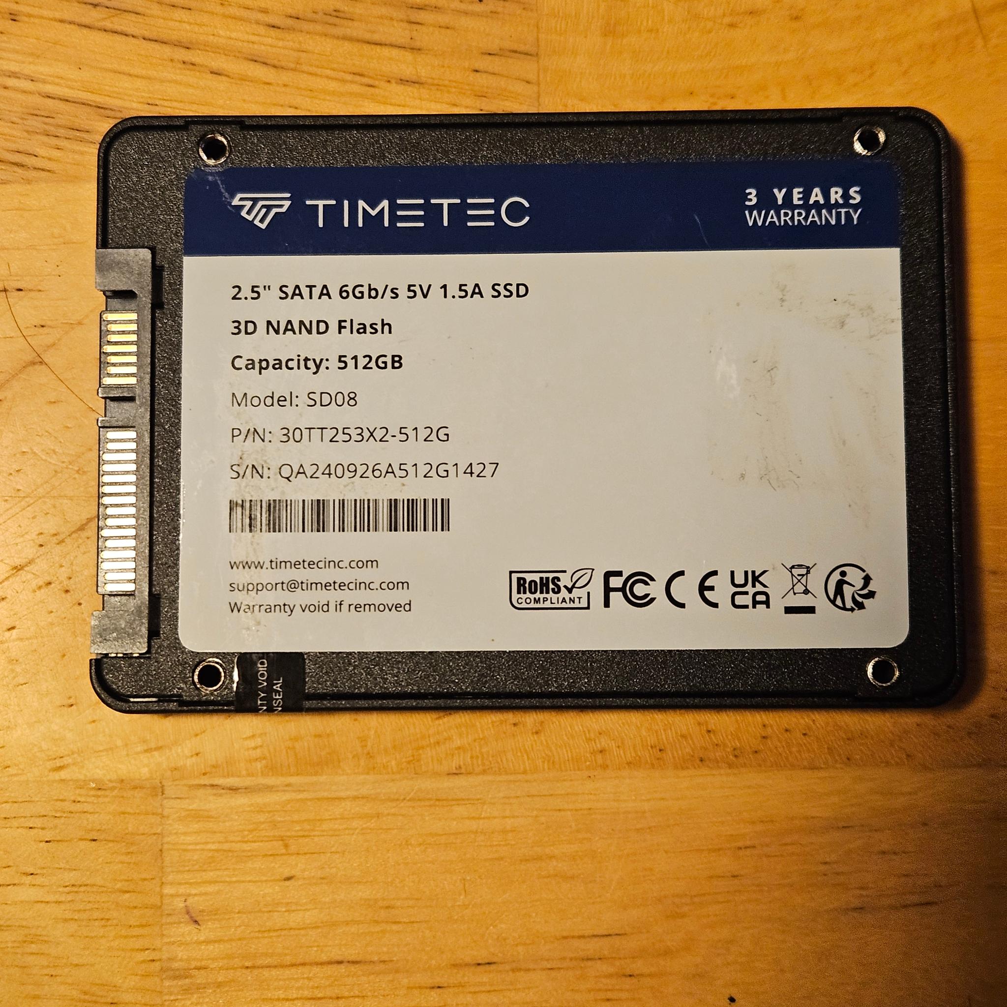 Timetec 2.5 inch Sata III SSD 512GB
