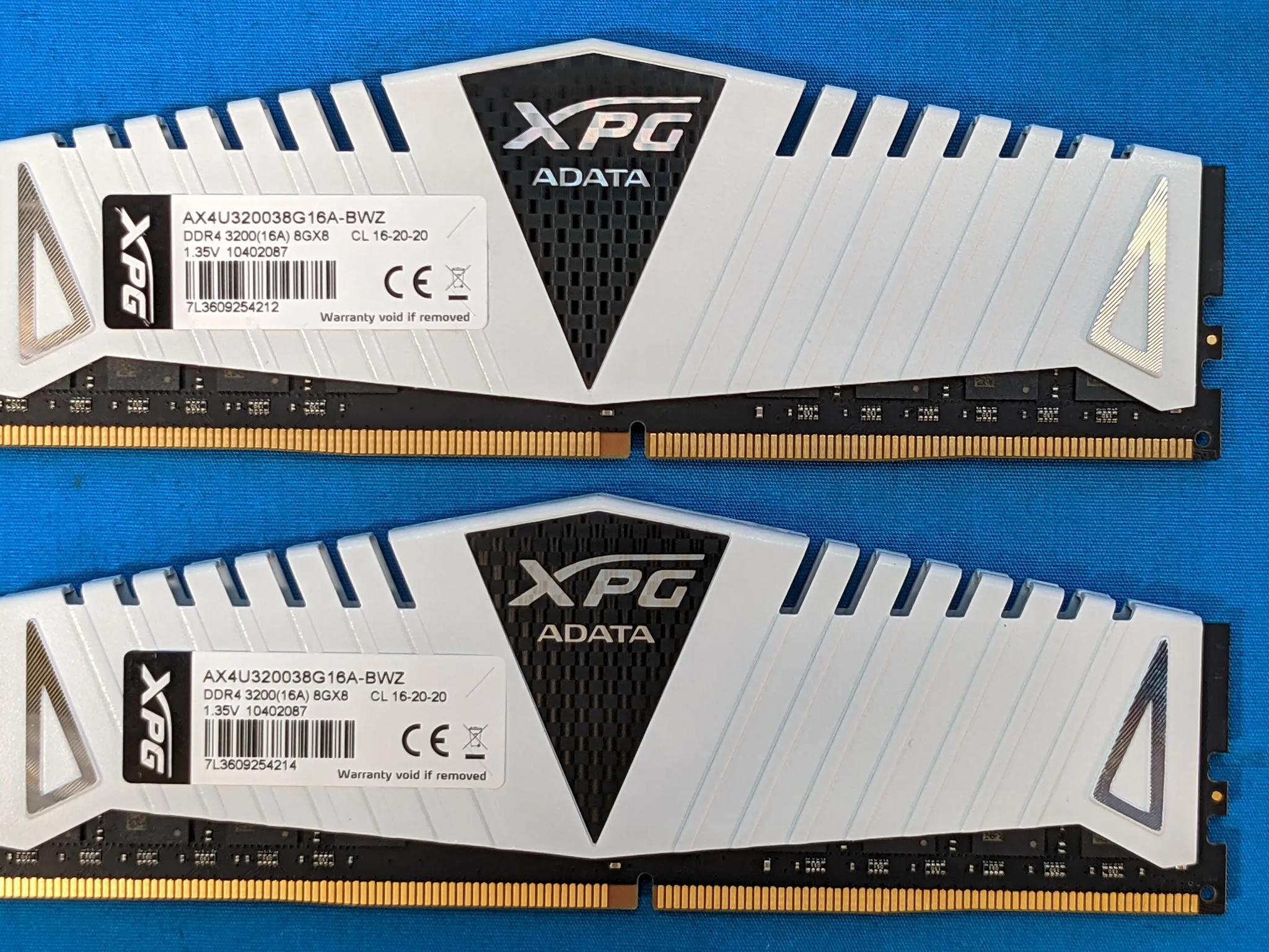 ADATA XPG Z1 16GB (2x8GB) DDR4 3200MHz PC4-25600 CL16 1.35V Desktop RAM AX4U320038G16A-BWZ