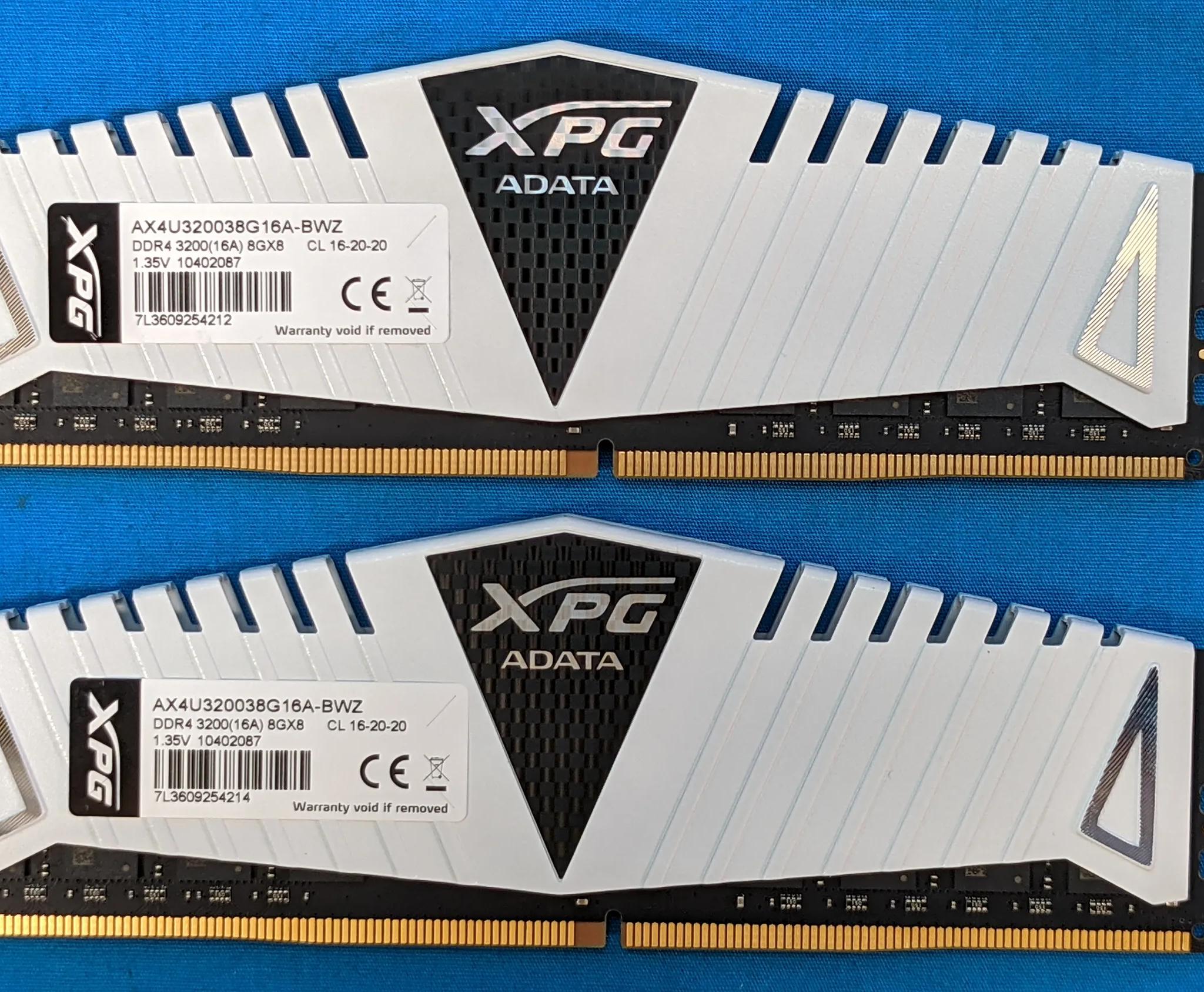 ADATA XPG Z1 16GB (2x8GB) DDR4 3200MHz PC4-25600 CL16 1.35V Desktop RAM AX4U320038G16A-BWZ