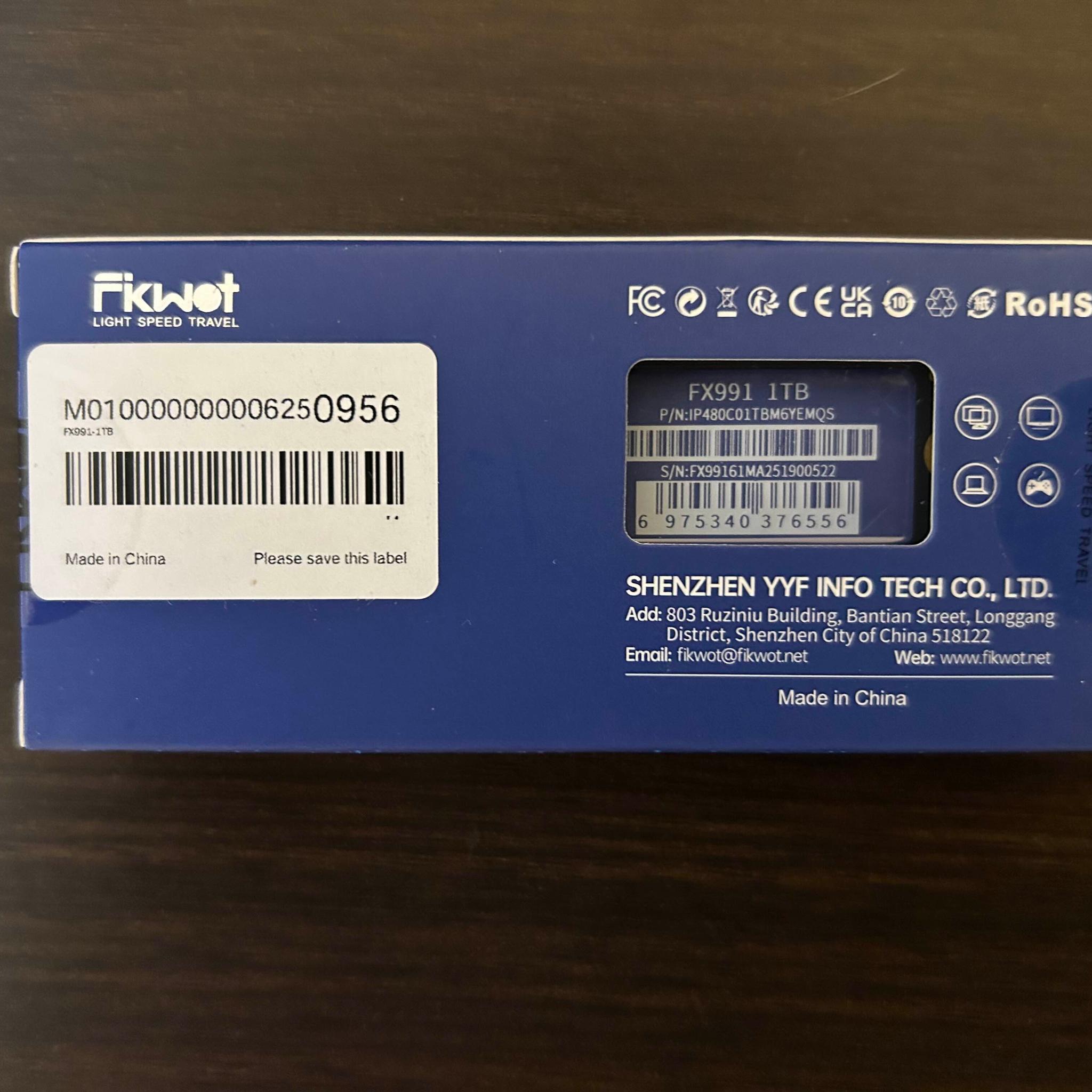 Fikwot FX991 1TB Gen 4x4 NVMe M.2 ssd
