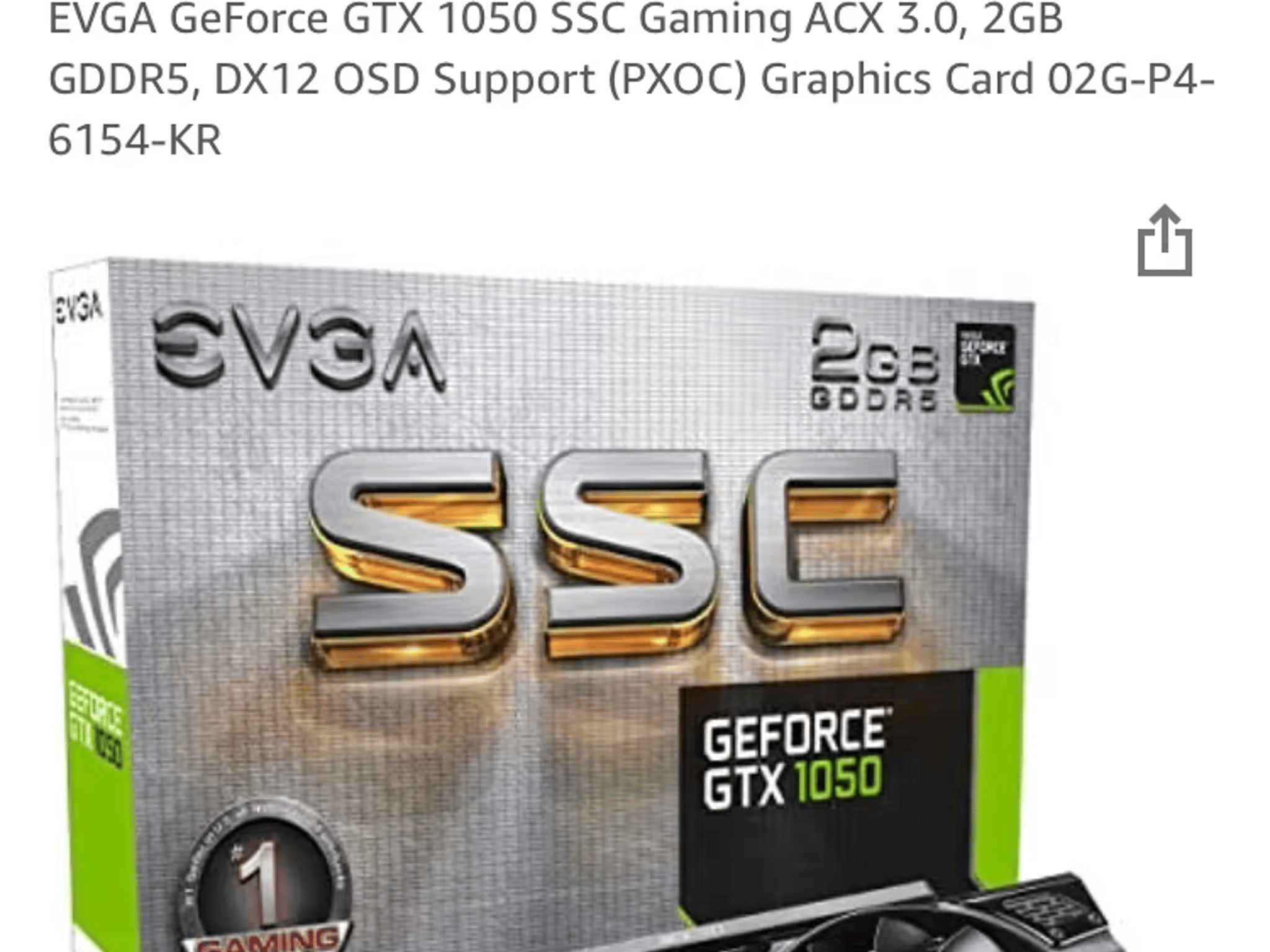 EVGA GeForce GTX 1050 SSC ACX 3.0 Graphics Card