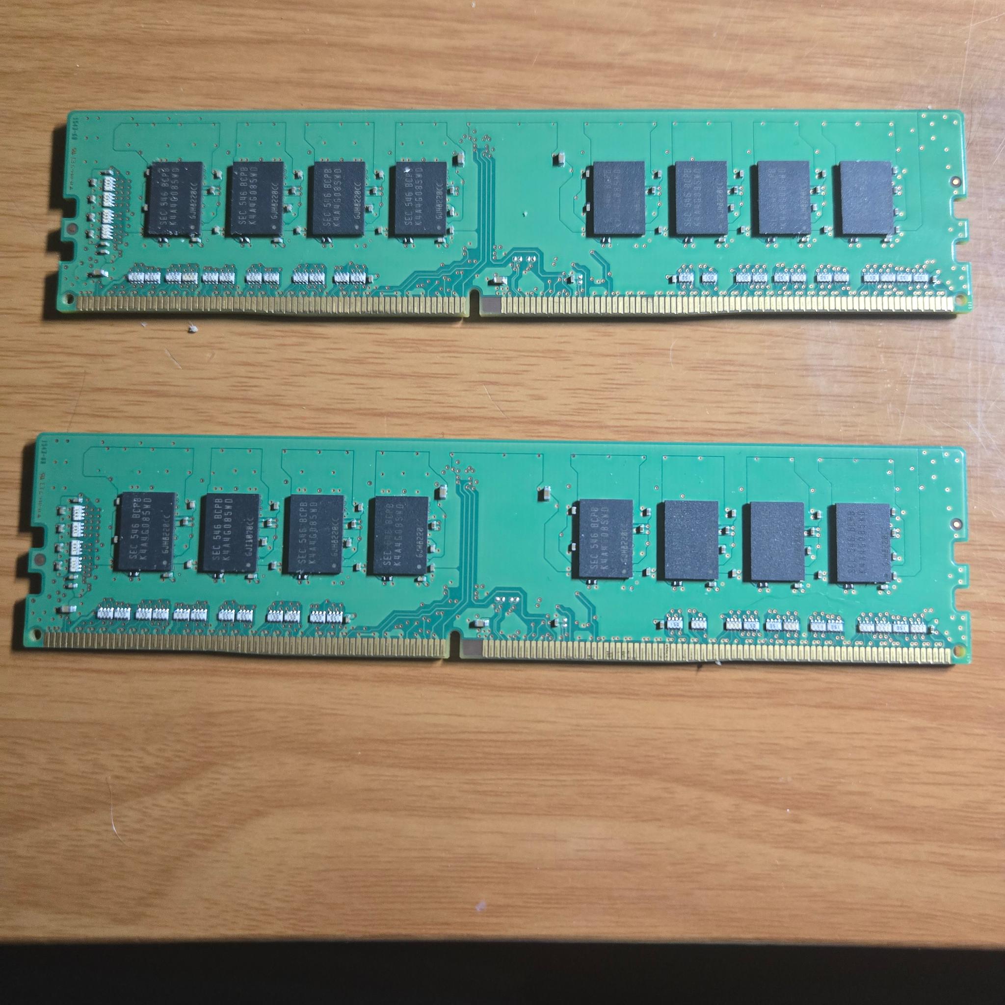 Samsung 32gb of RAM 16gb 2666mhz stick and 16gb (8x2) 2333mhz