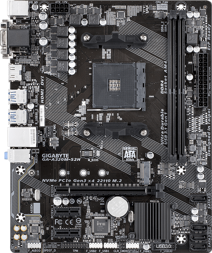 Gigabyte GA-A320M-S2H Rev 2.0 - Gaming Motherboard